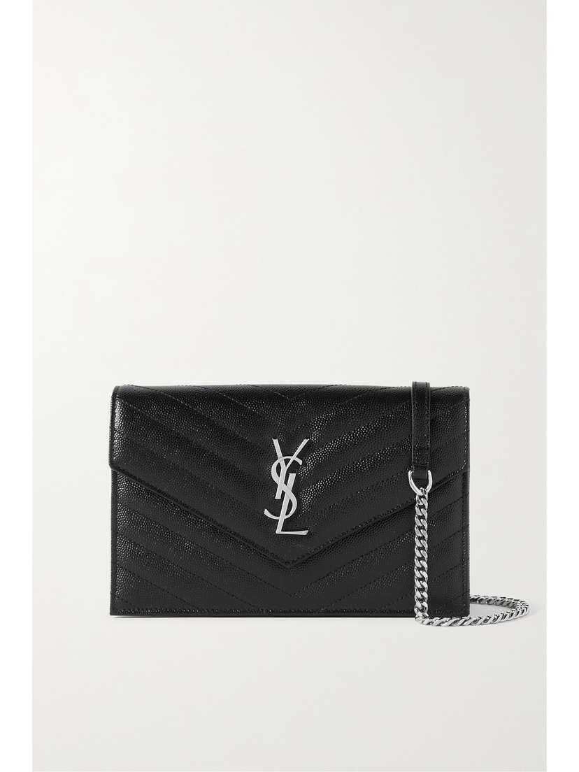 Saint Laurent Monogramme Quilted Textured-leather Shoulder Bag