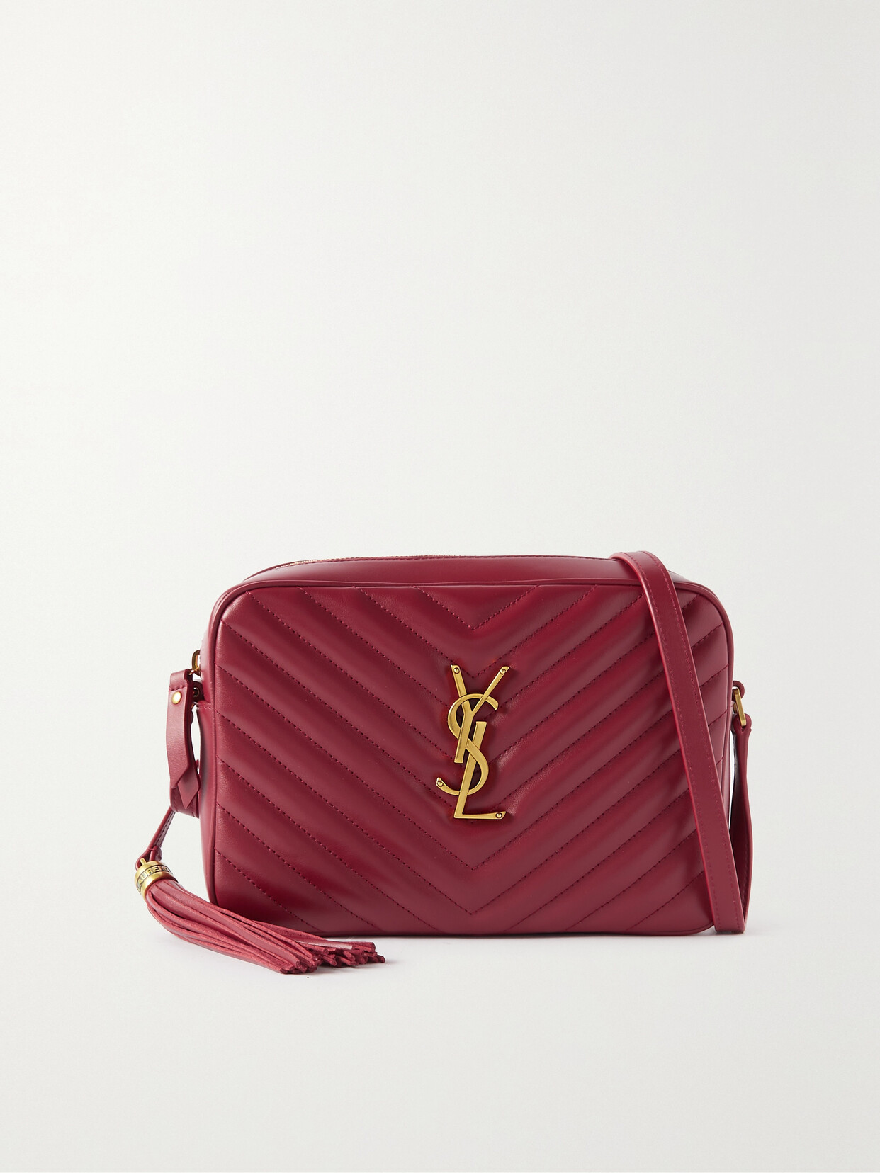 SAINT LAURENT - Lou Medium Quilted Leather Shoulder Bag - Red