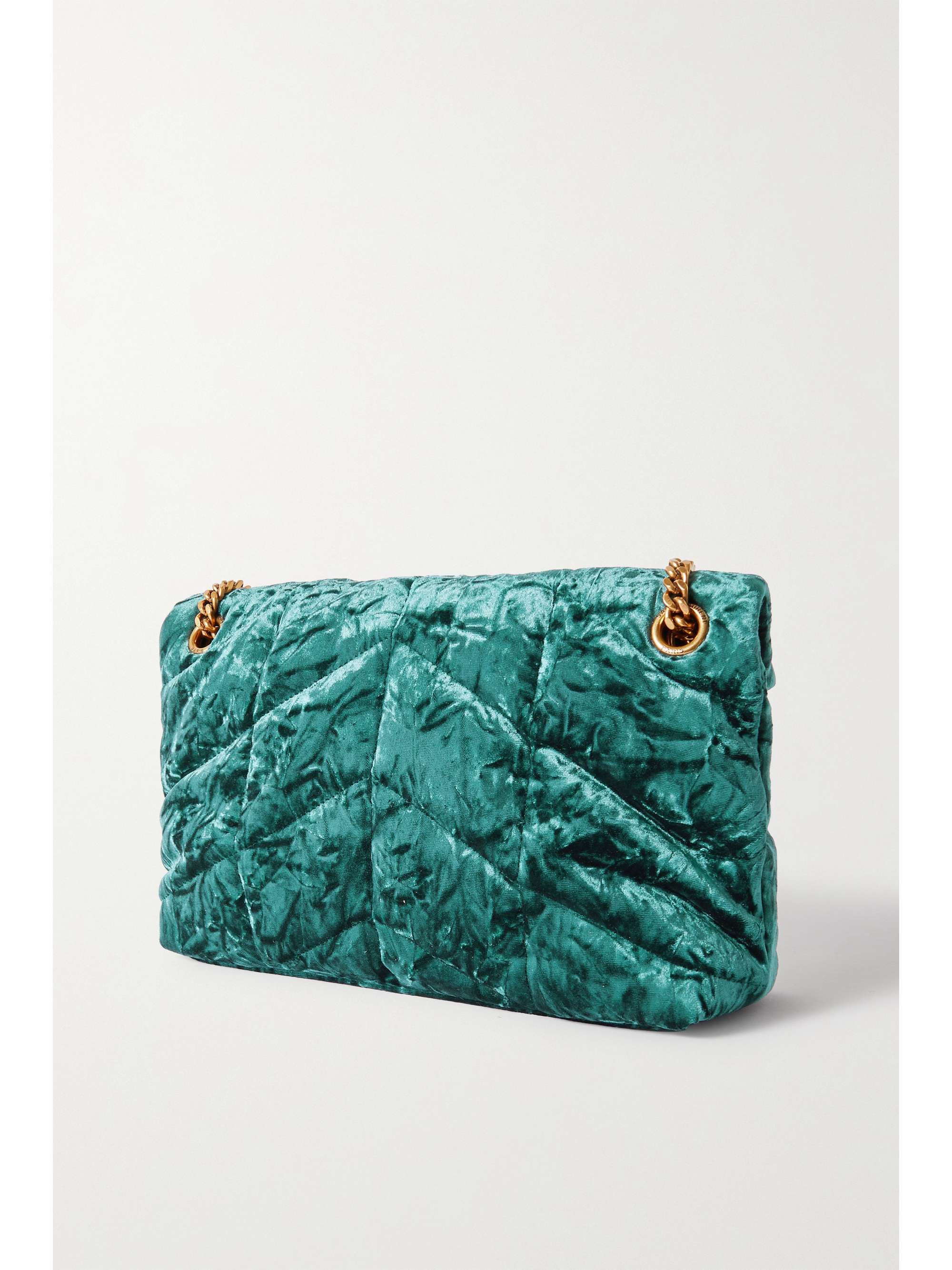 SAINT LAURENT Loulou Puffer small quilted velvet shoulder bag