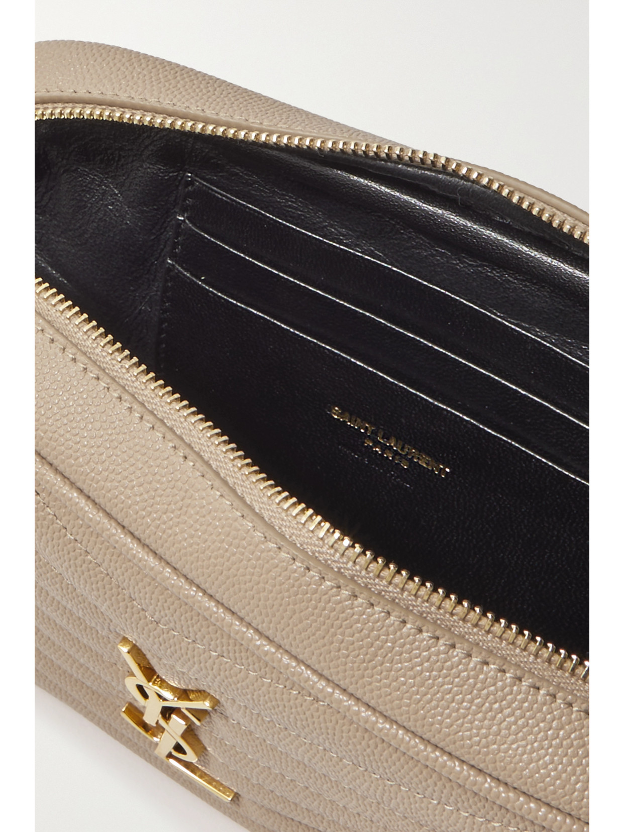 Saint Laurent Lou Mini Quilted Texturedleather Shoulder Bag In