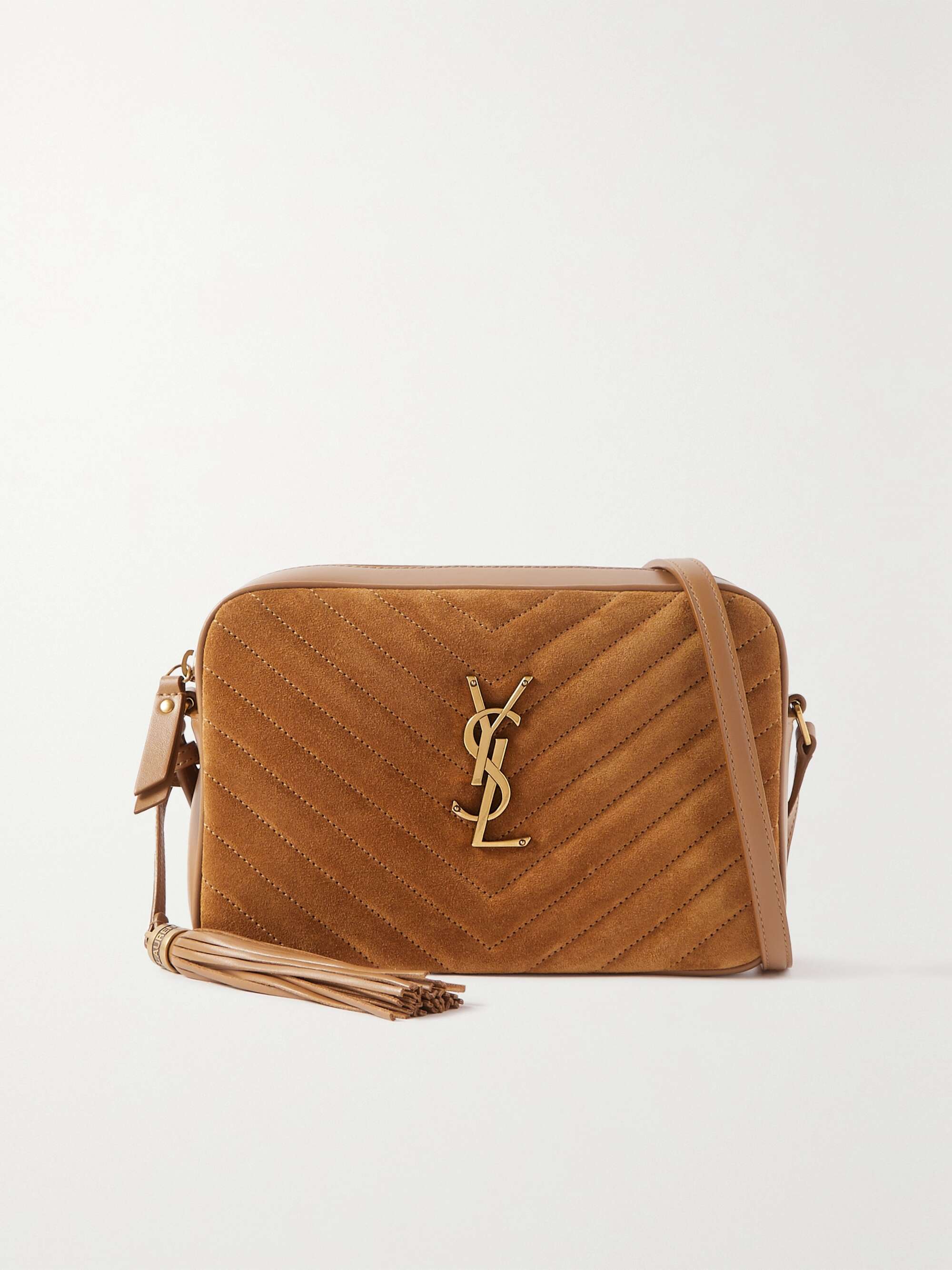 SAINT LAURENT Lou medium leather and quilted suede shoulder bag NETA