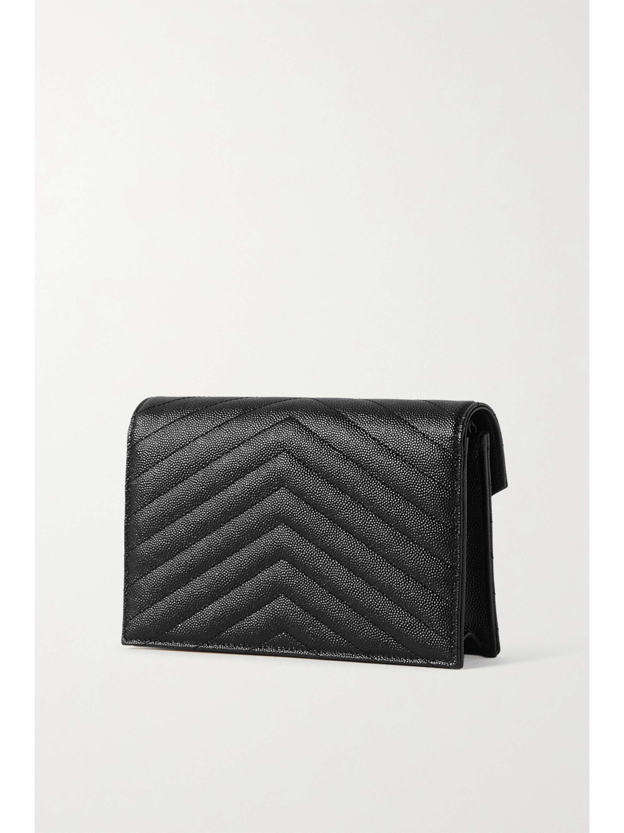 SAINT LAURENT Monogramme quilted textured-leather shoulder bag
