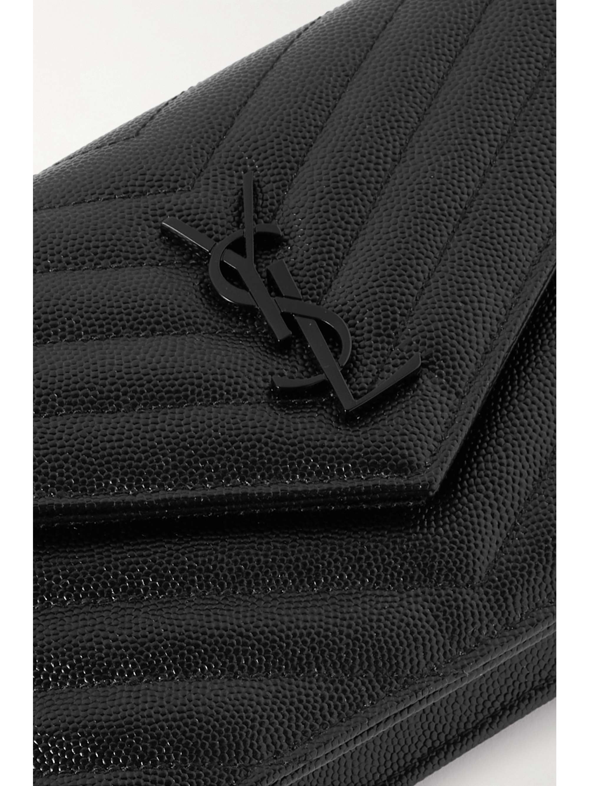 SAINT LAURENT Monogramme quilted textured-leather shoulder bag