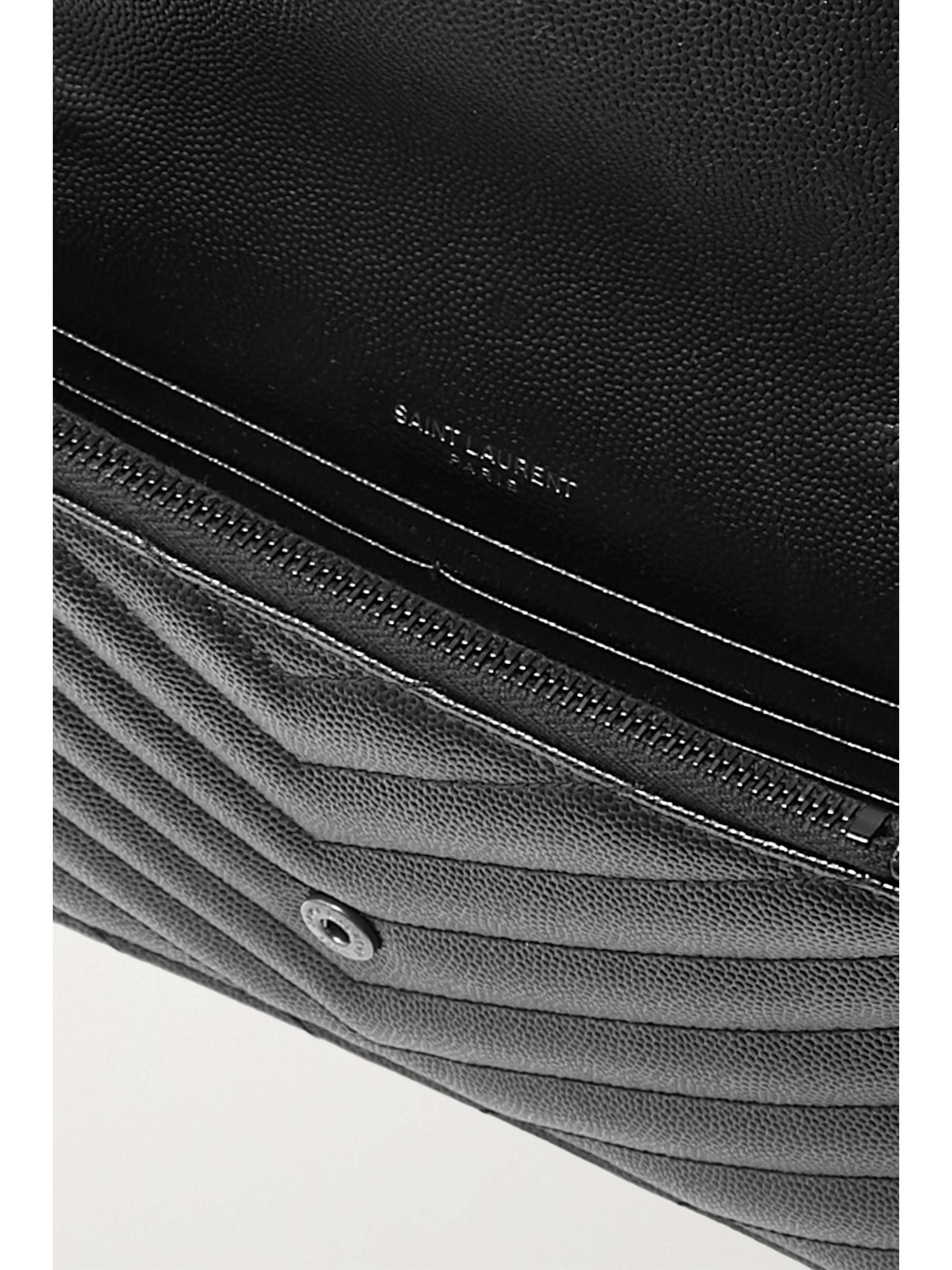 SAINT LAURENT Monogramme quilted textured-leather shoulder bag