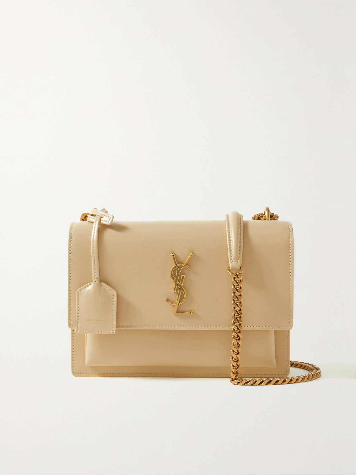 Saint Laurent Sunset Medium Leather Shoulder Bag In Neutrals