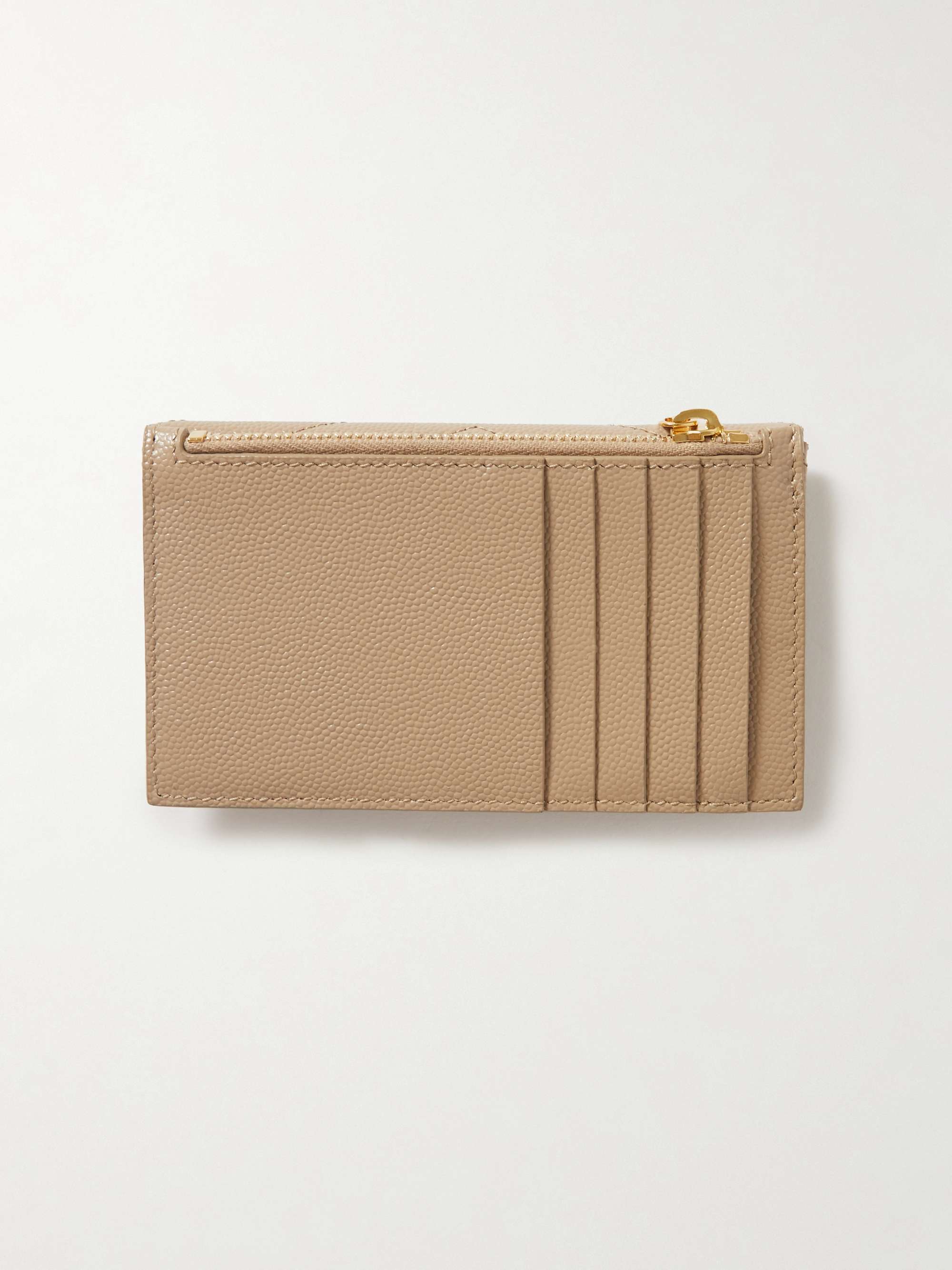 SAINT LAURENT Monogramme quilted textured-leather wallet