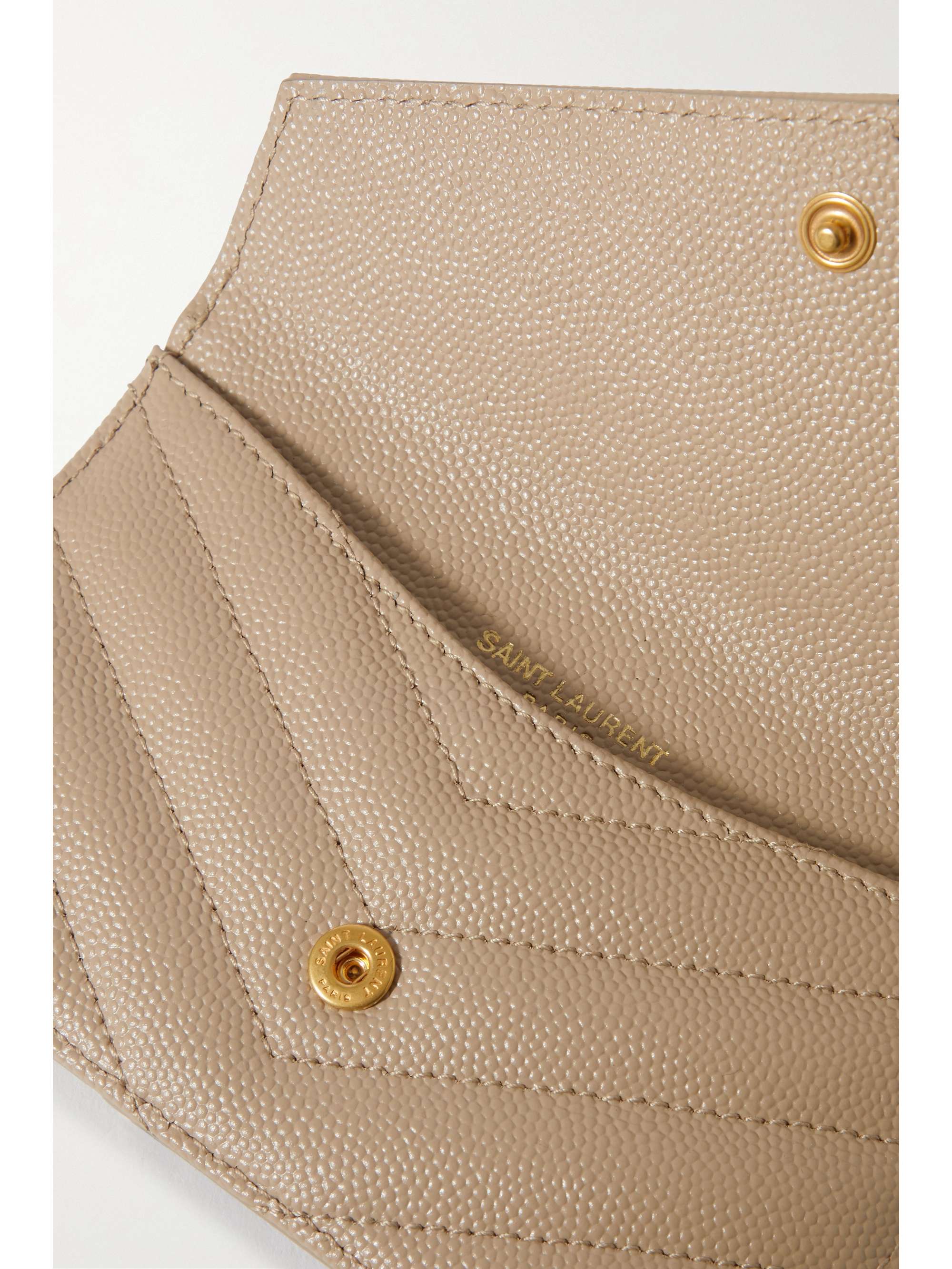 SAINT LAURENT Monogramme quilted textured-leather wallet