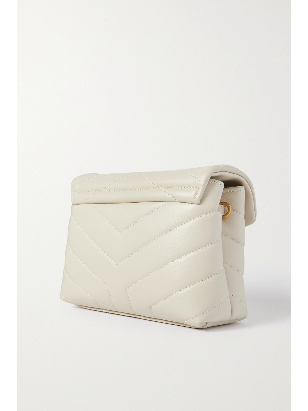 Shop Saint Laurent Loulou Toy Quilted Leather Shoulder Bag In Cream