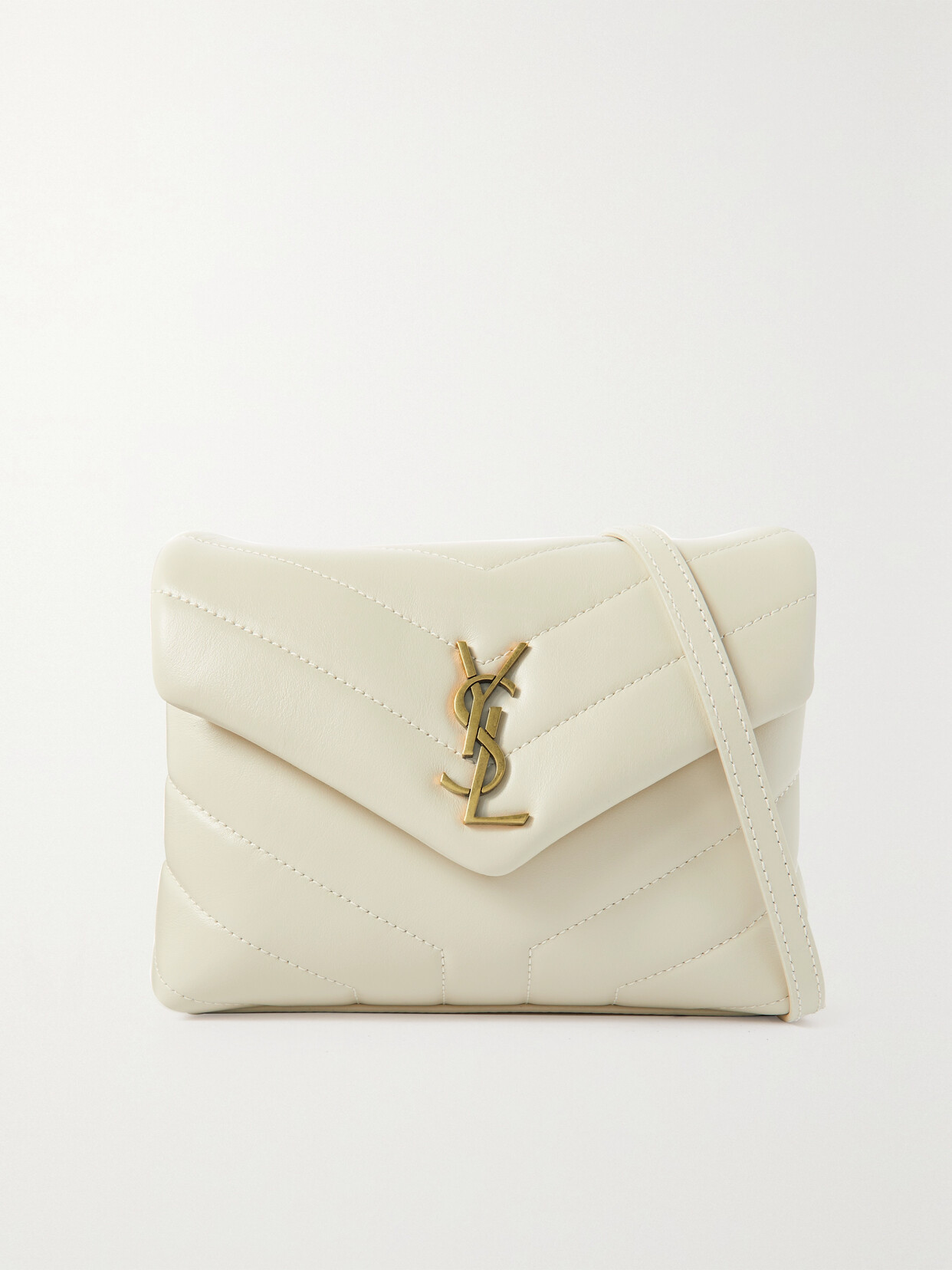 Saint Laurent Loulou Toy Quilted Leather Shoulder Bag In Cream