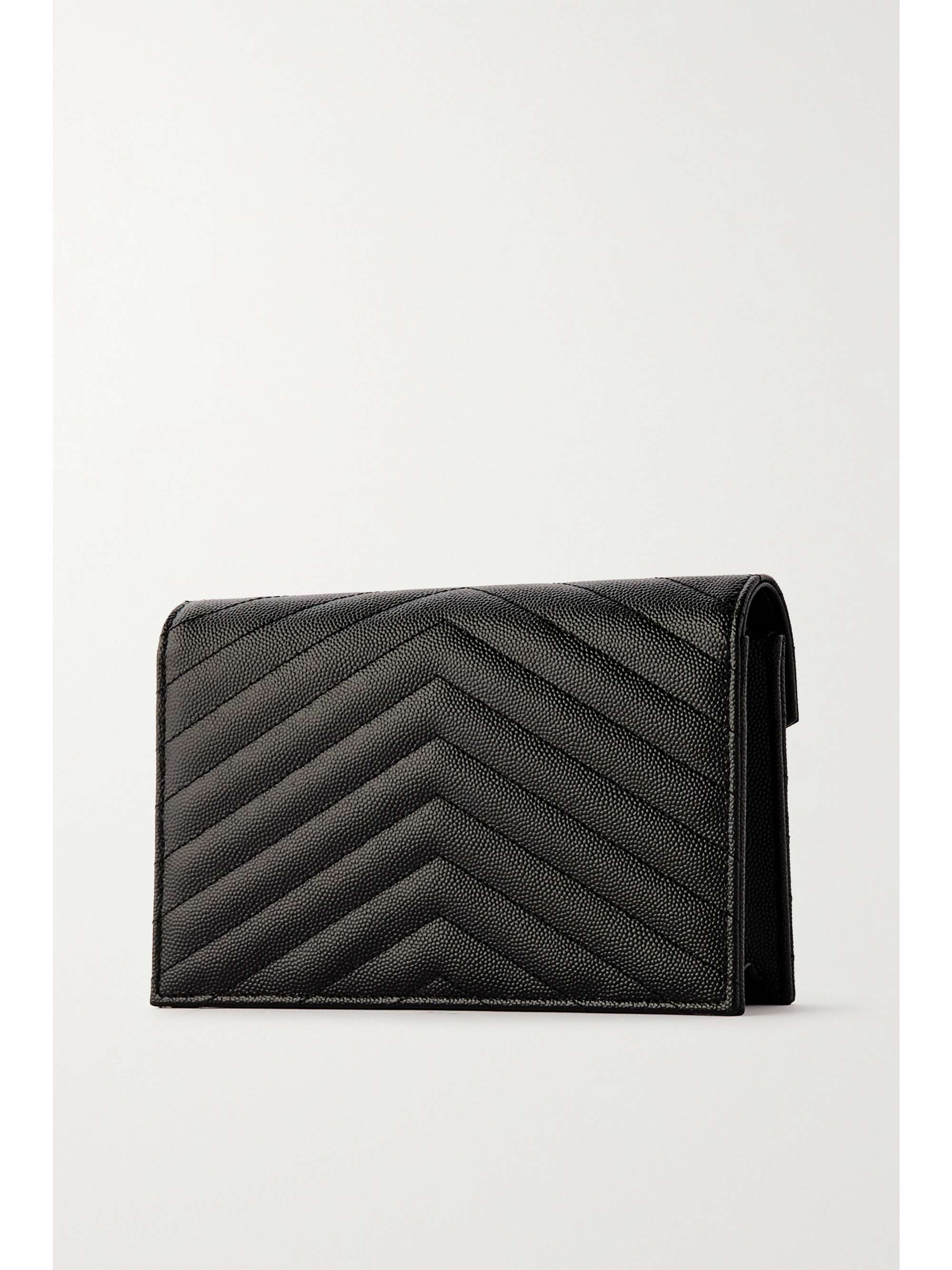 SAINT LAURENT Monogramme quilted textured-leather shoulder bag