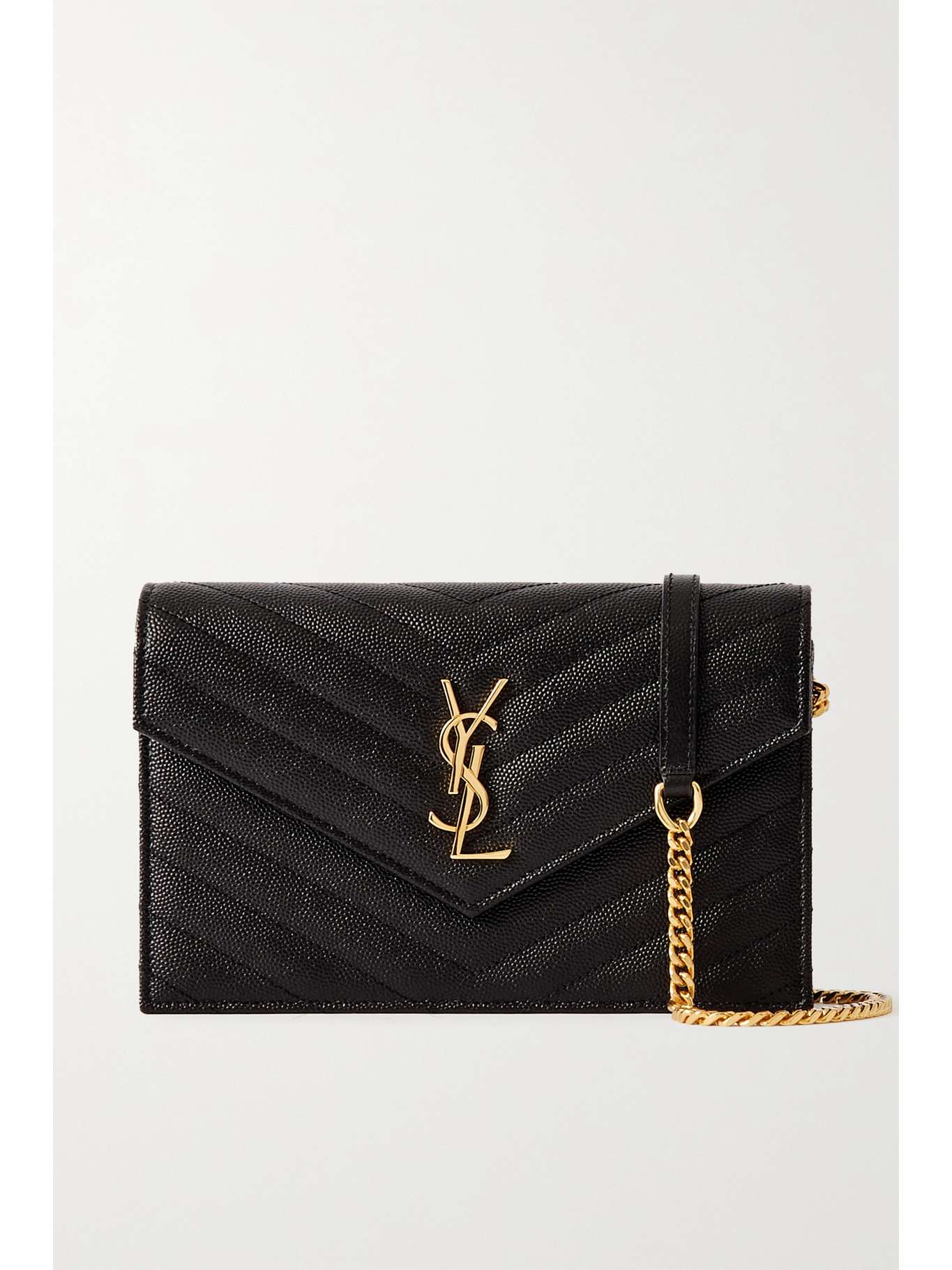 SAINT LAURENT Monogramme quilted texturedleather shoulder bag NETA