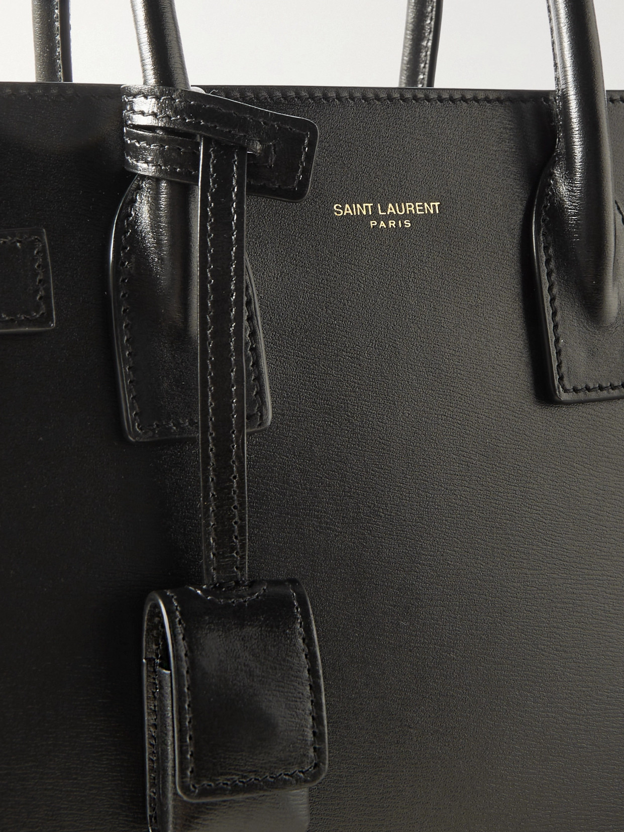 Saint Laurent Sac De Jour Nano Shiny Leather Satchel Bag In Black
