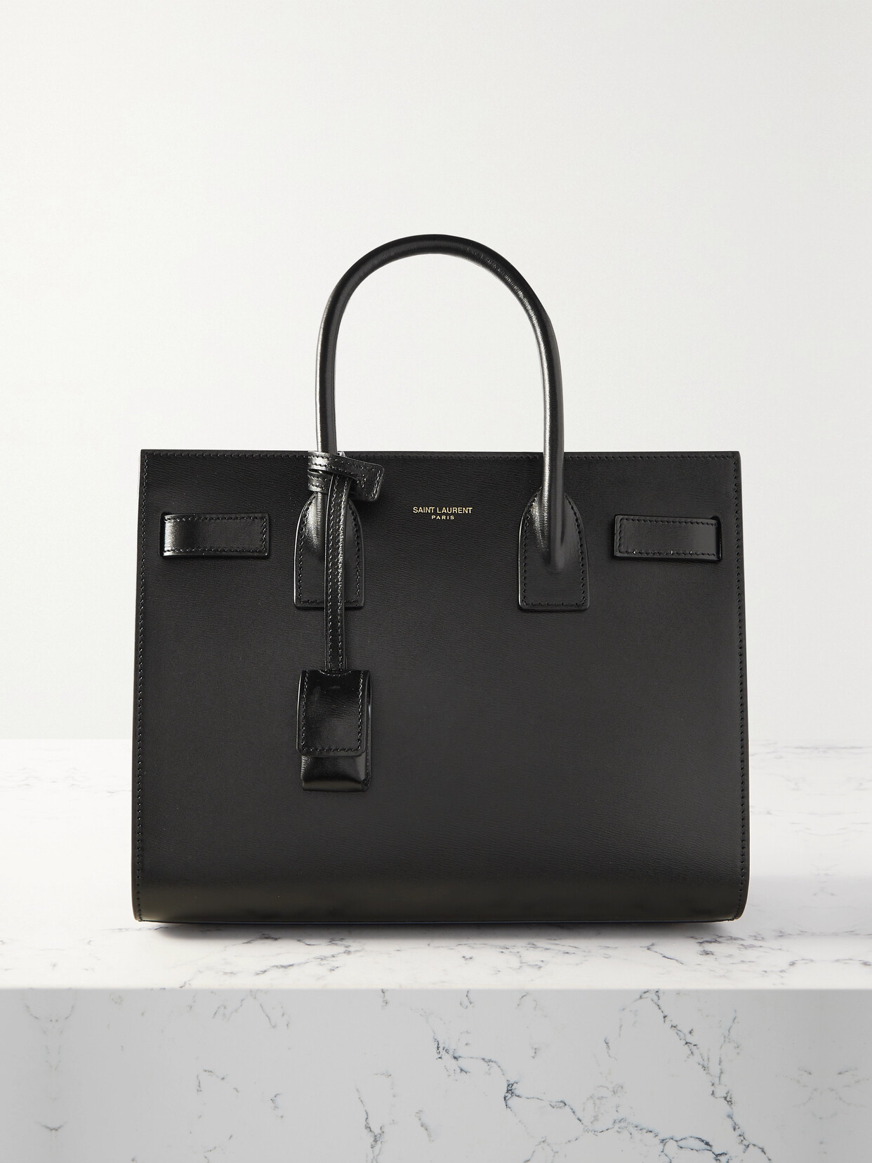 Shop Saint Laurent Sac De Jour Baby Embossed-leather Tote In Black