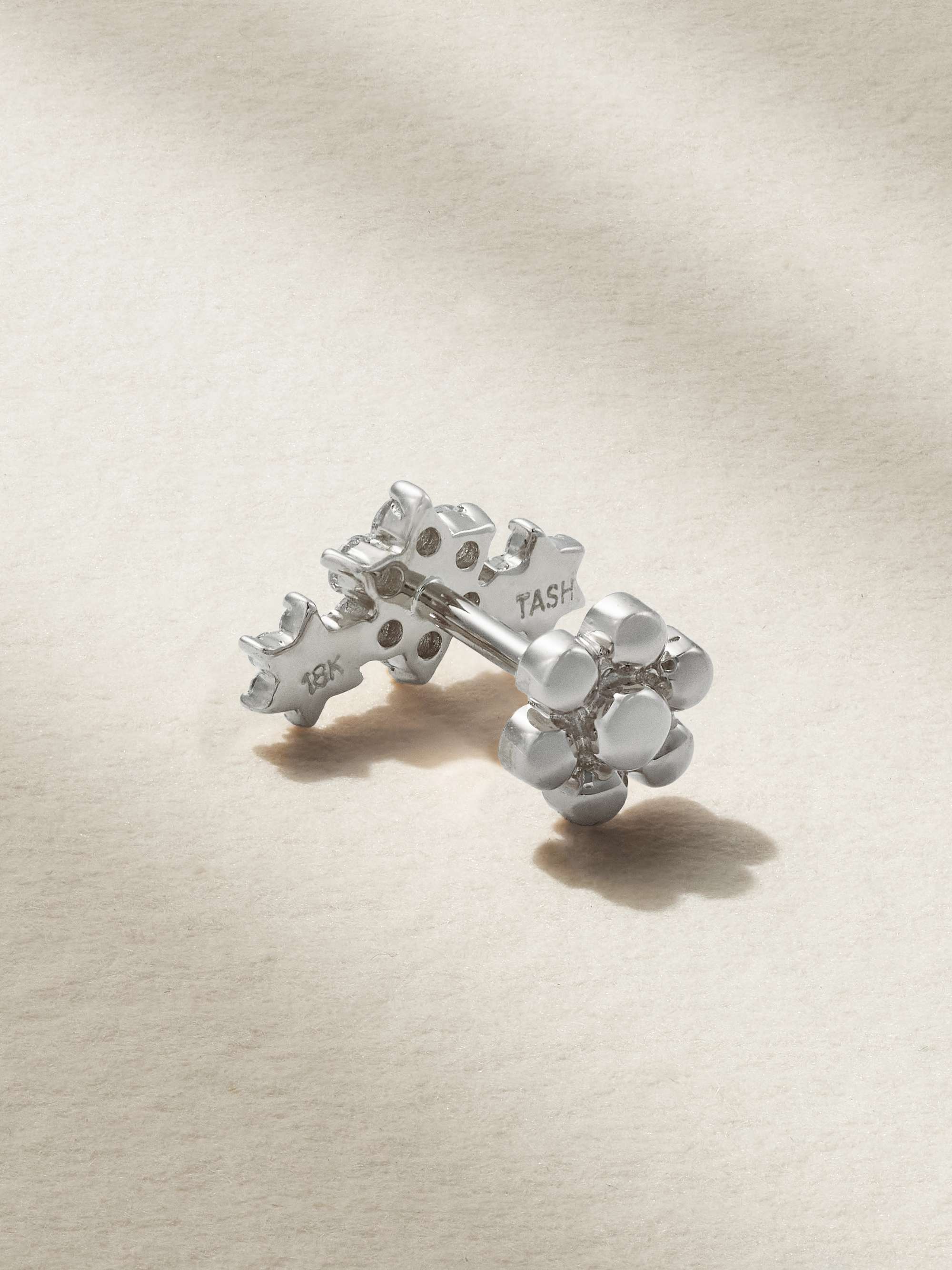 MARIA TASH Flower Garland 18-karat white gold diamond earring