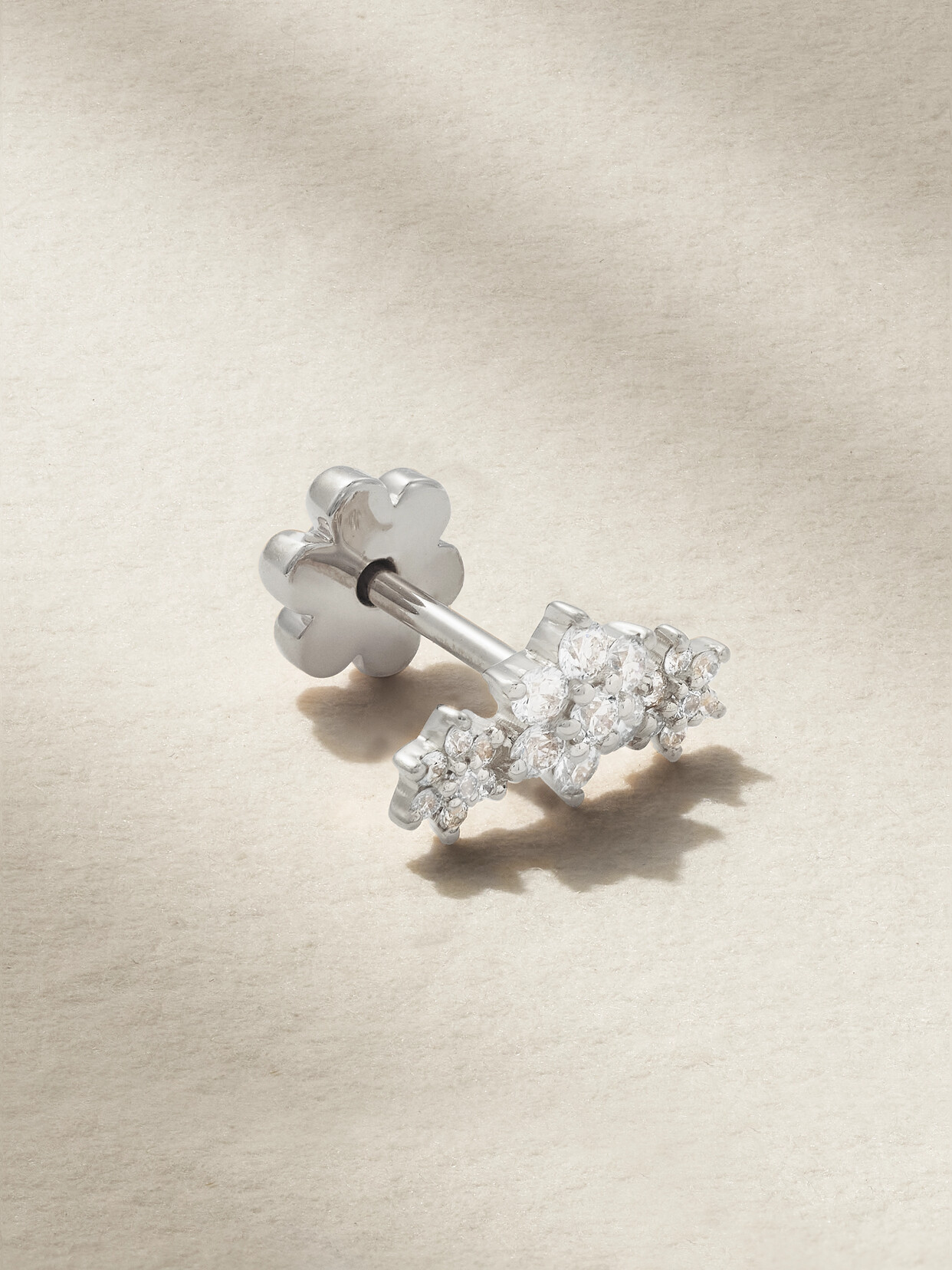 MARIA TASH FLOWER GARLAND 18-KARAT WHITE GOLD DIAMOND EARRING