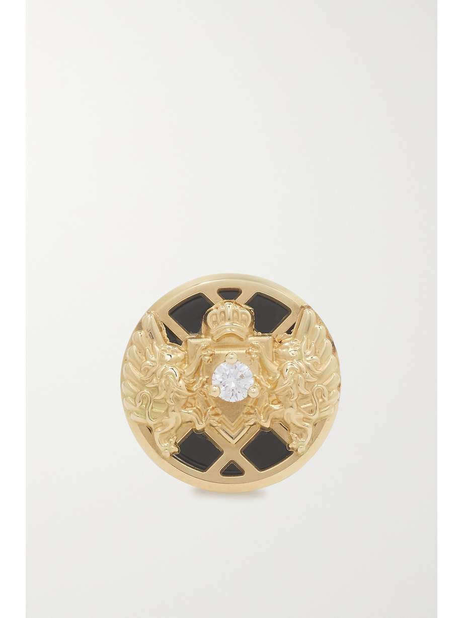 net-a-porter.com | 18-karat gold, onyx and diamond single earring