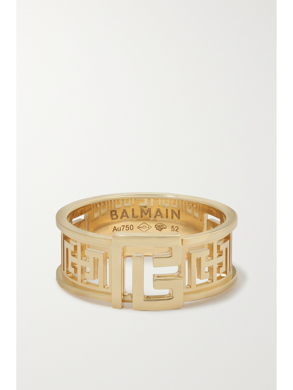Balmain 18kt Yellow Gold Labyrinth Frieze Ring In Gold