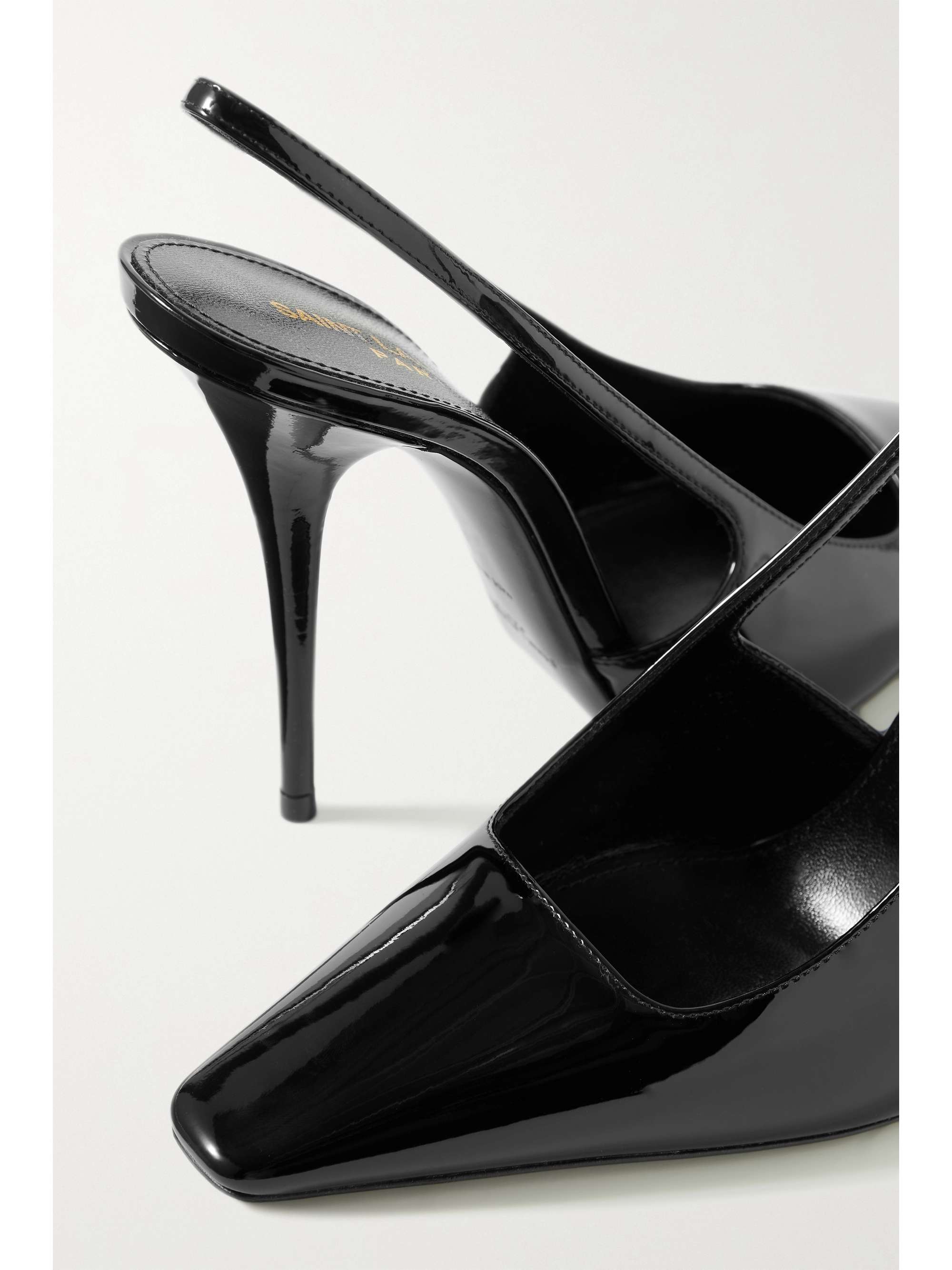 SAINT LAURENT Blade patent-leather slingback pumps | NET-A-PORTER