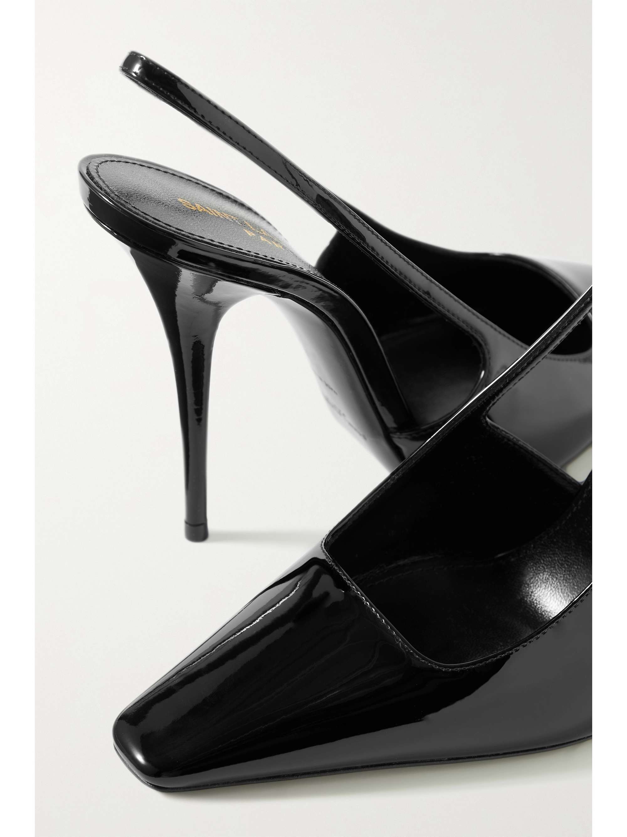 SAINT LAURENT Blade Slingback-Pumps aus Lackleder