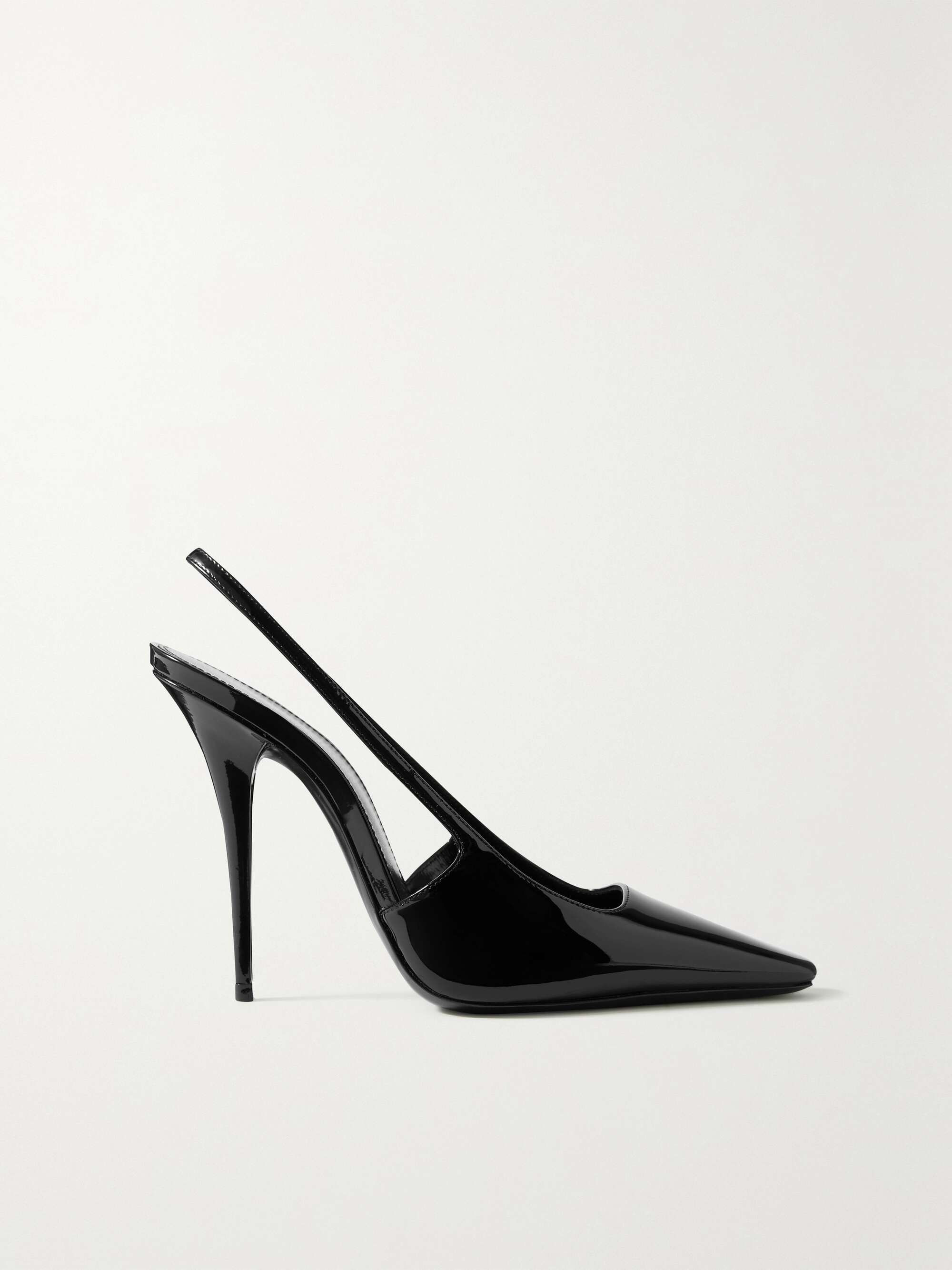 Saint Laurent - Blade Patent-leather Slingback Pumps - Black - IT39.5 - Net A Porter