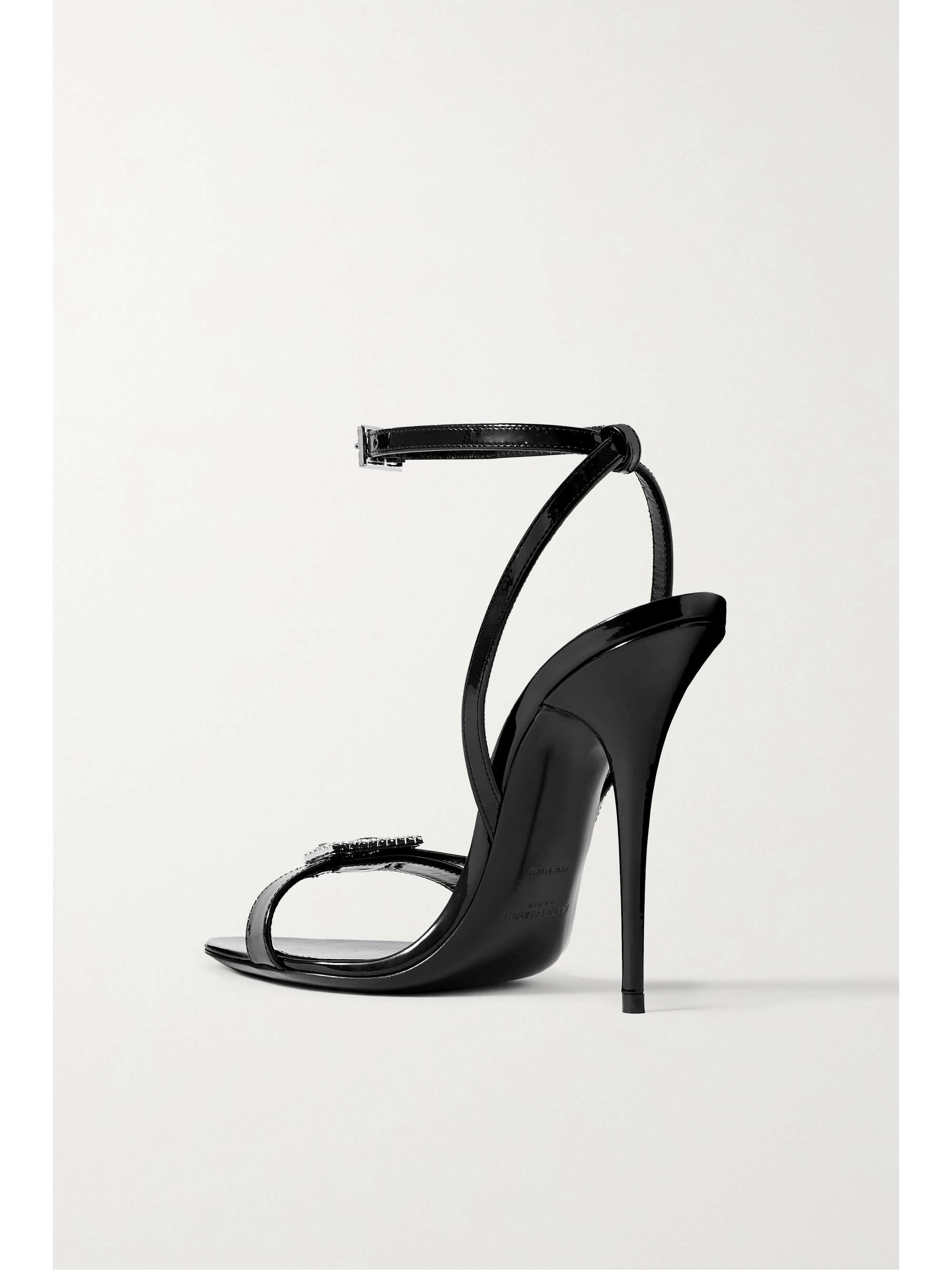 SAINT LAURENT Claude crystal-embellished patent-leather sandals