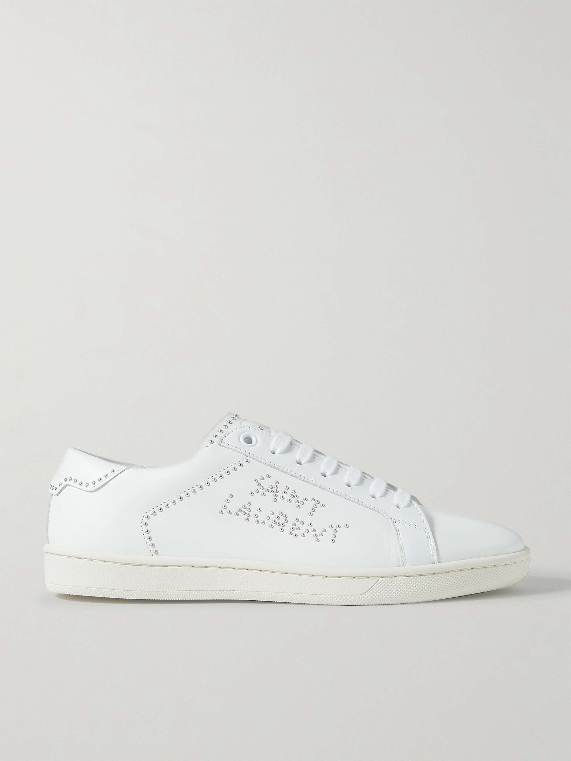 SAINT LAURENT SL/08 embellished leather sneakers | NET-A-PORTER