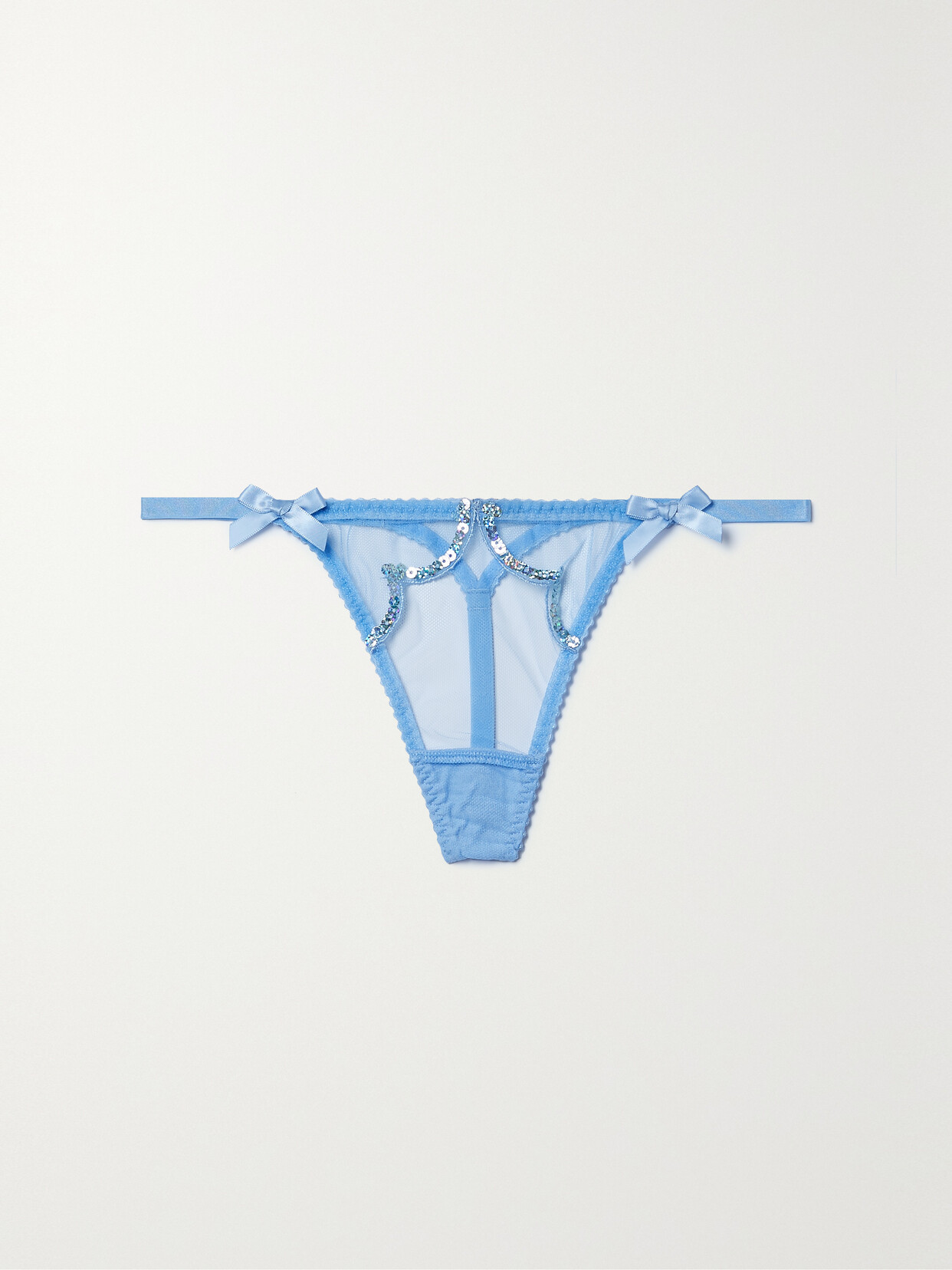 Agent Provocateur - Lorna Party Sequin-embellished Tulle Thong - Blue