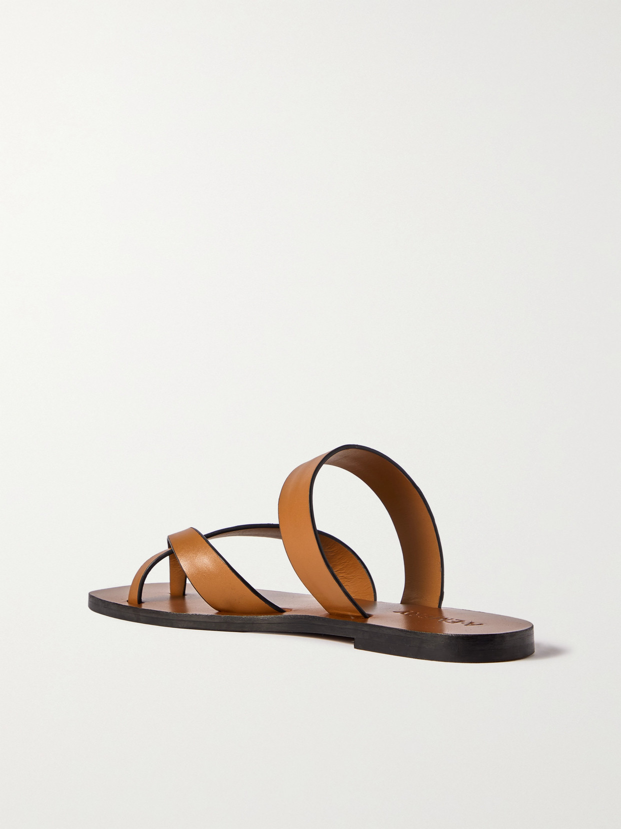 A.emery Carter Leather Slide Sandals In Brown