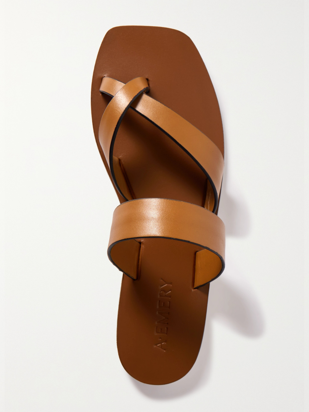 A.emery Carter Leather Slide Sandals In Brown