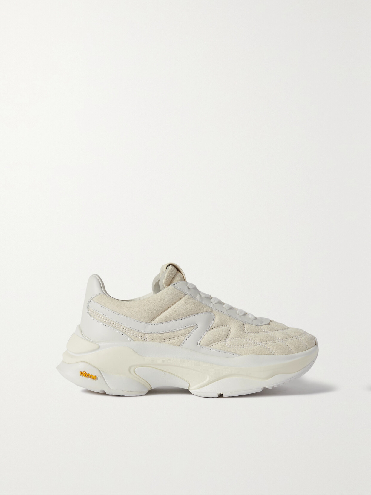 Shop Rag & Bone Legacy Runner Leather-trimmed Suede Sneakers In Cream