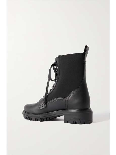 shiloh logo stretch knit and leather sock boot
