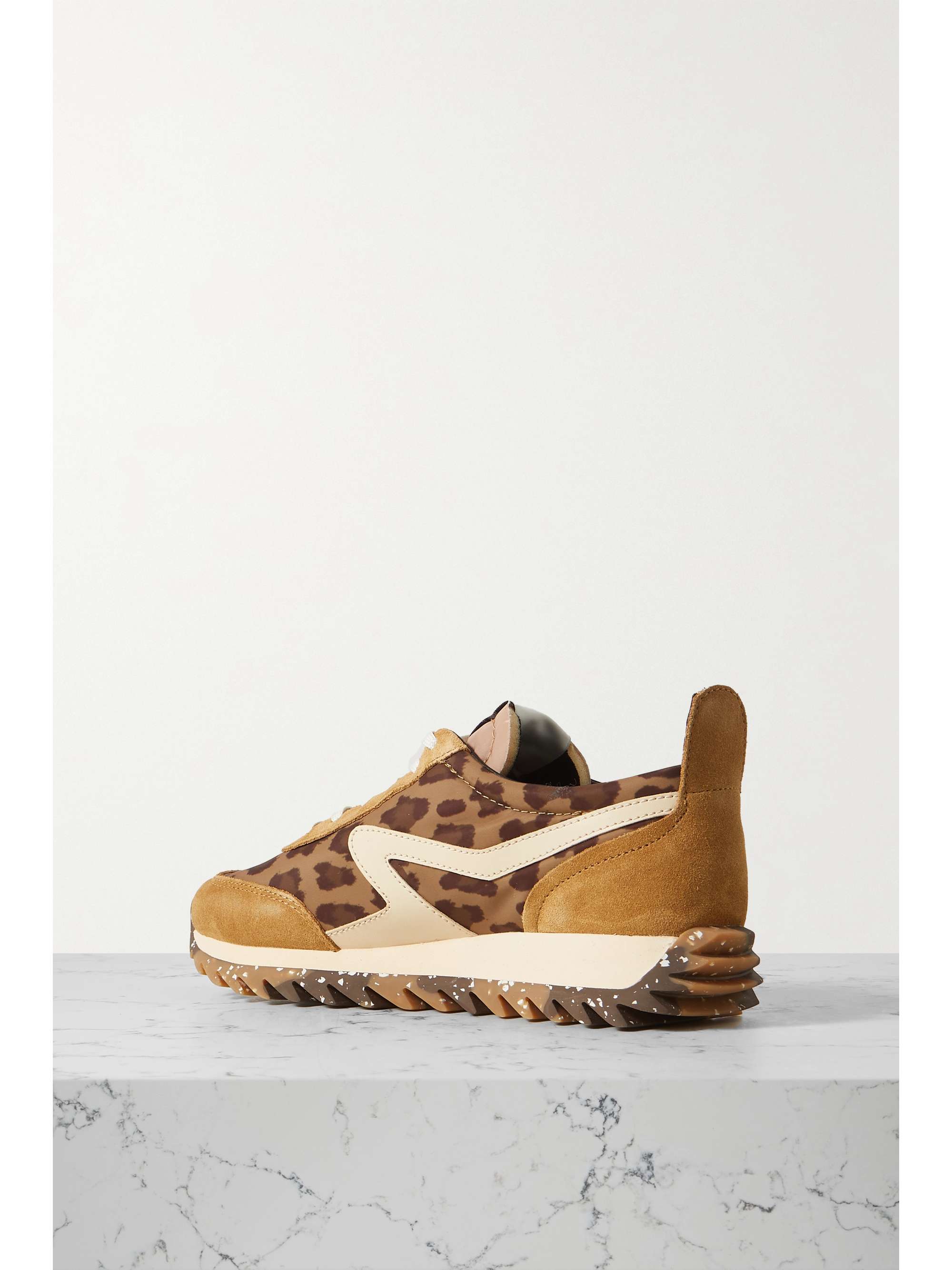 RAG & BONE Retro Runner suede and leather-trimmed leopard-print recycled-shell sneakers