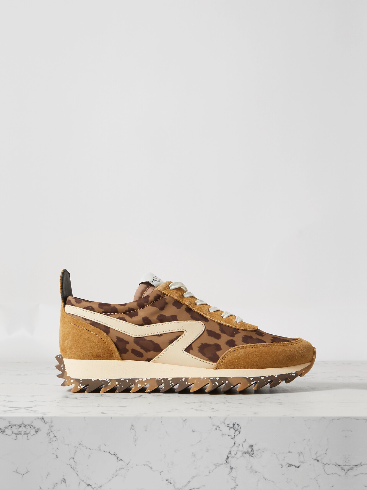 rag & bone Retro Runner Suede And Leather-trimmed Leopard-print Recycled-shell Sneakers