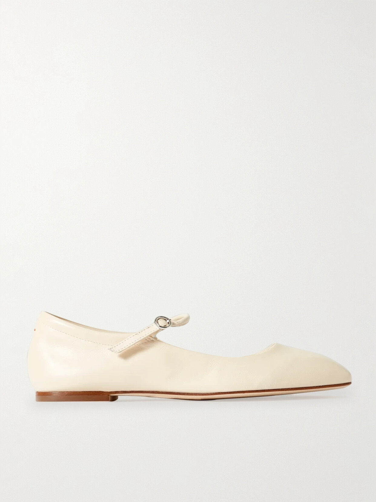 Aeyde Uma Leather Mary Jane Ballet Flats In Cream