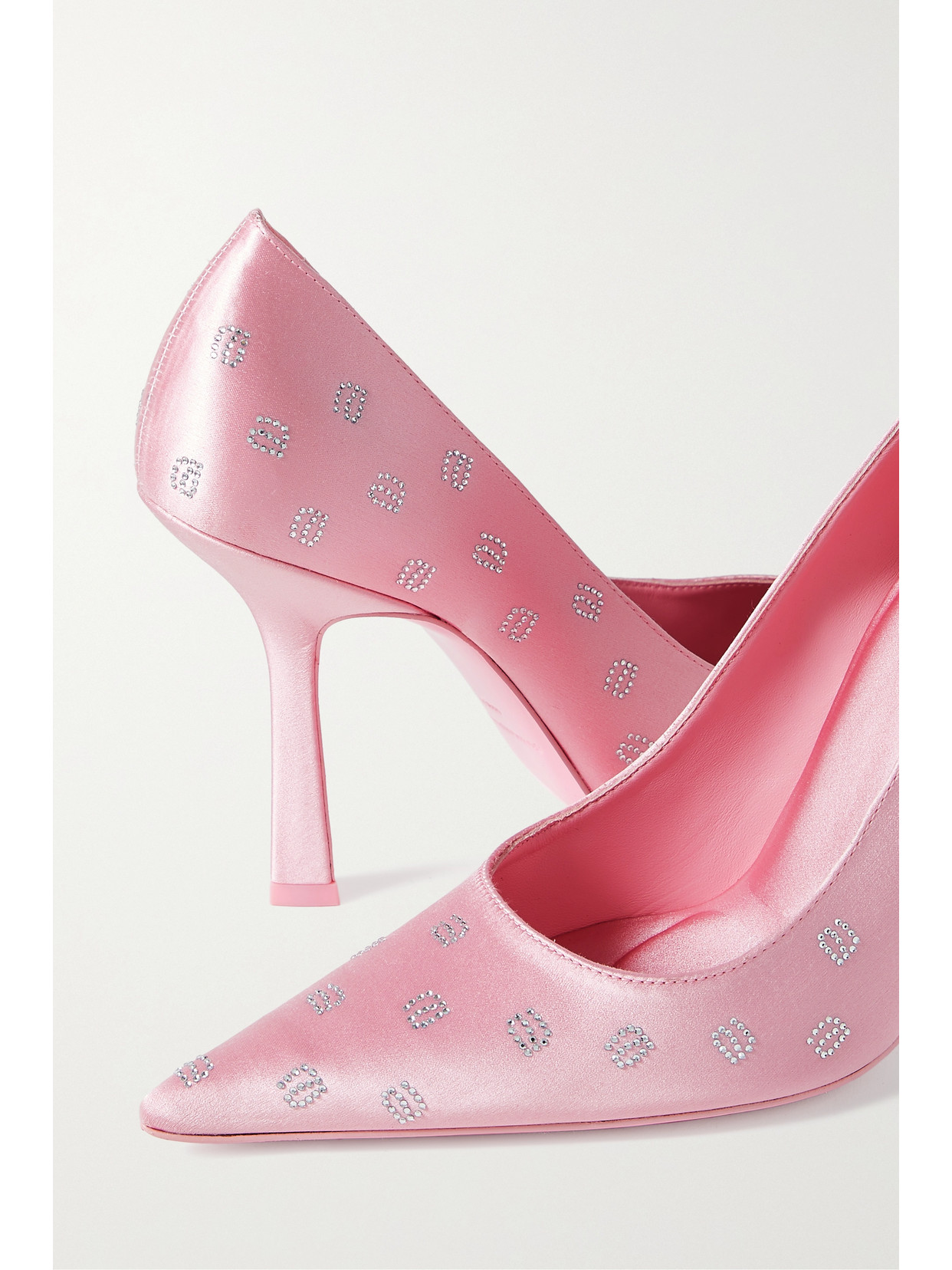 ALEXANDER WANG DELPHINE CRYSTAL-EMBELLISHED SATIN PUMPS