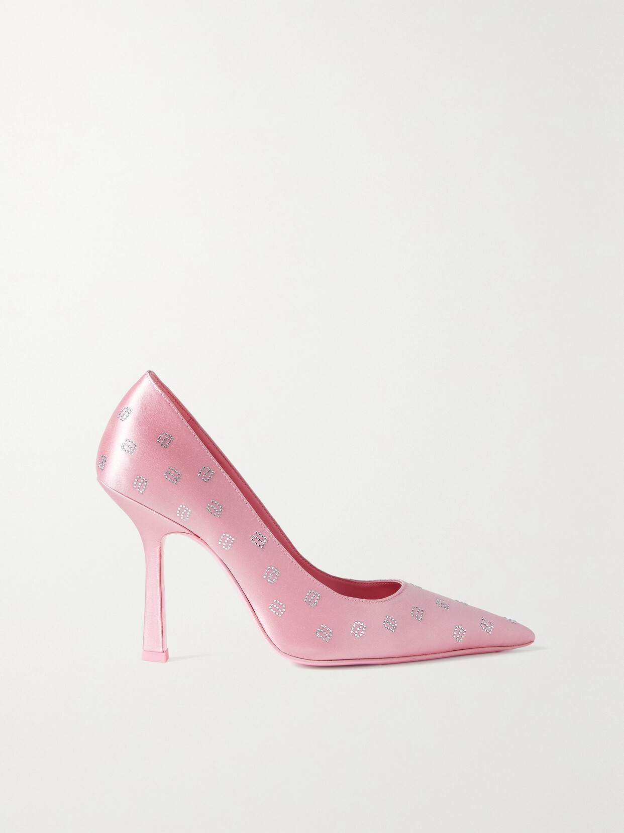 Alexander Wang Delphine Crystal-embellished Satin Pumps In Pink