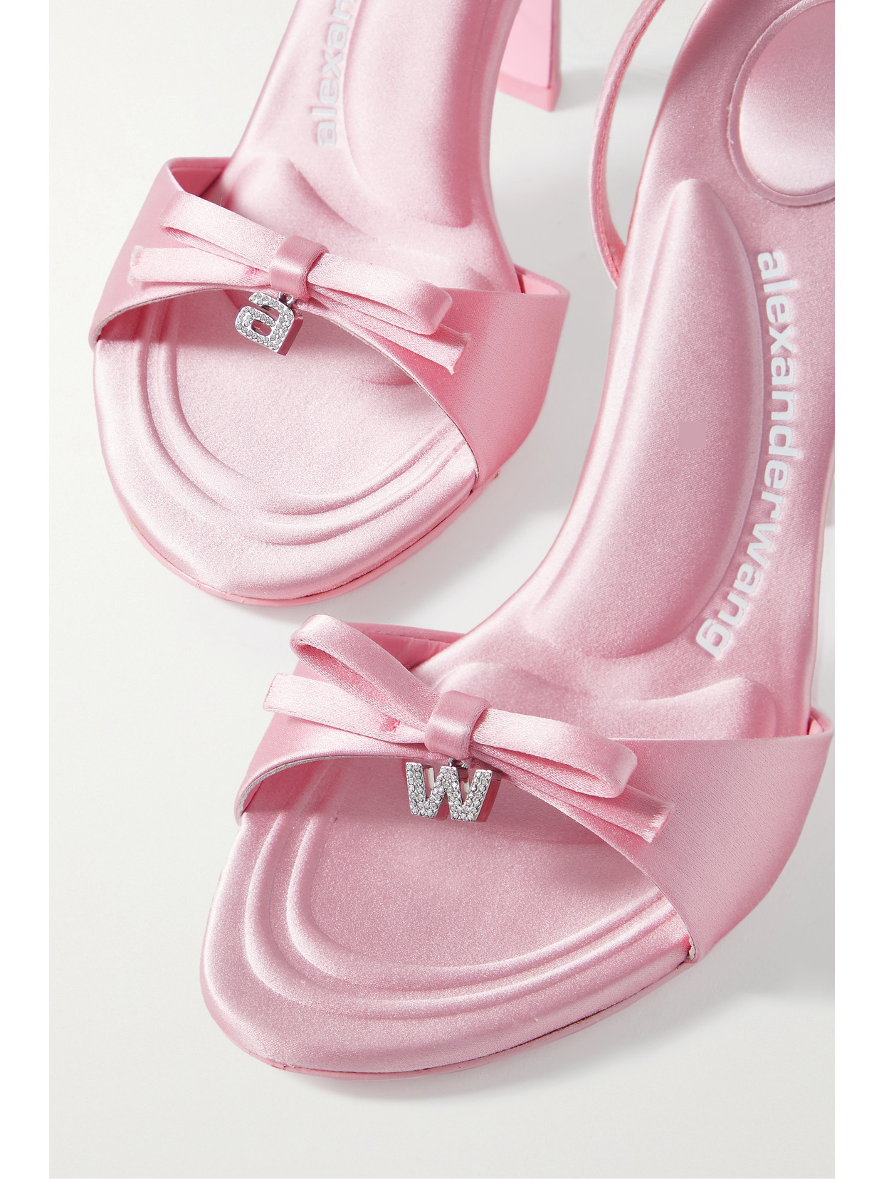ALEXANDER WANG DAHLIA EMBELLISHED SATIN SANDALS