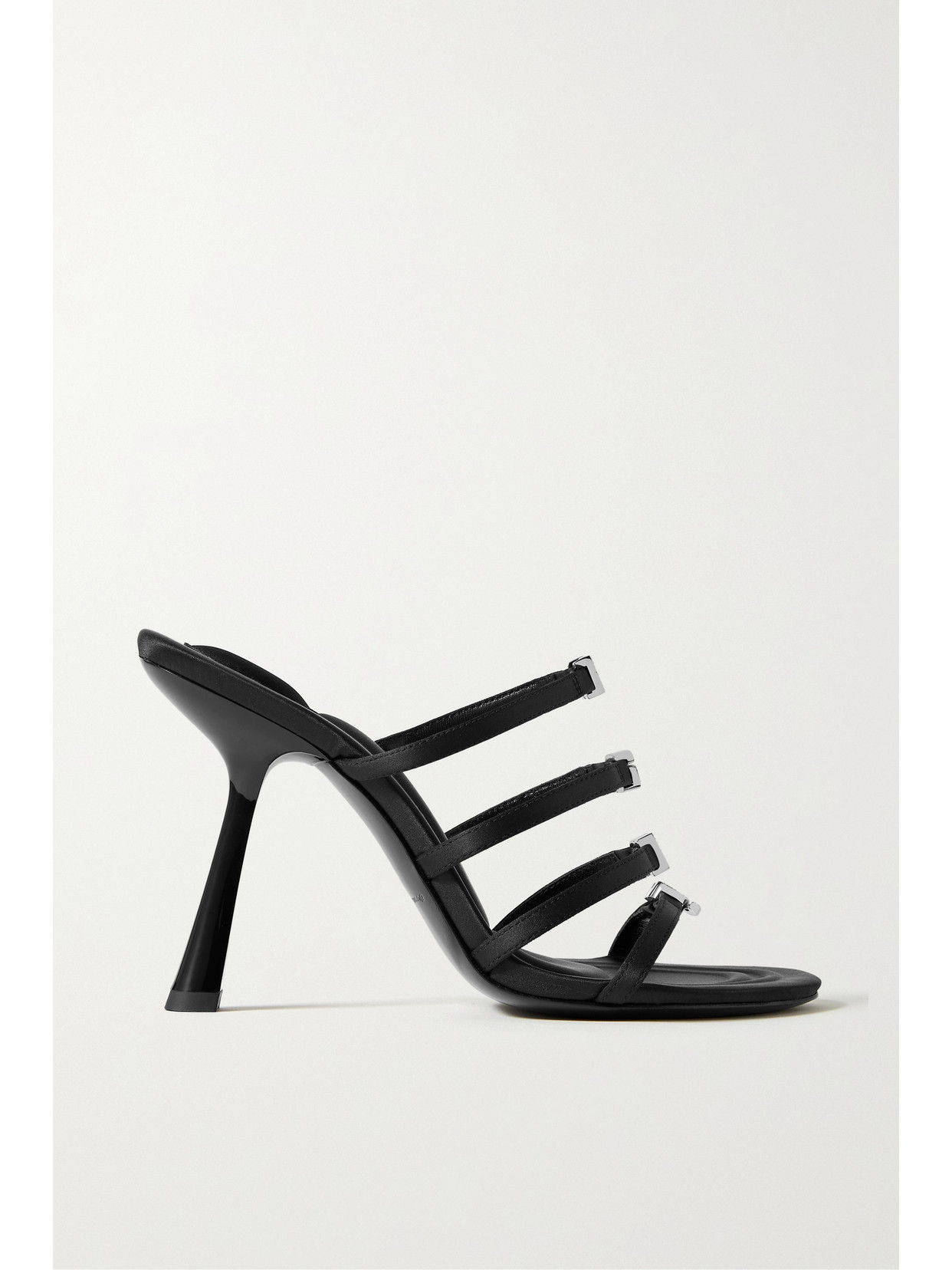 Alexander Wang Nala Logo-embellished Satin Sandals In Black | ModeSens