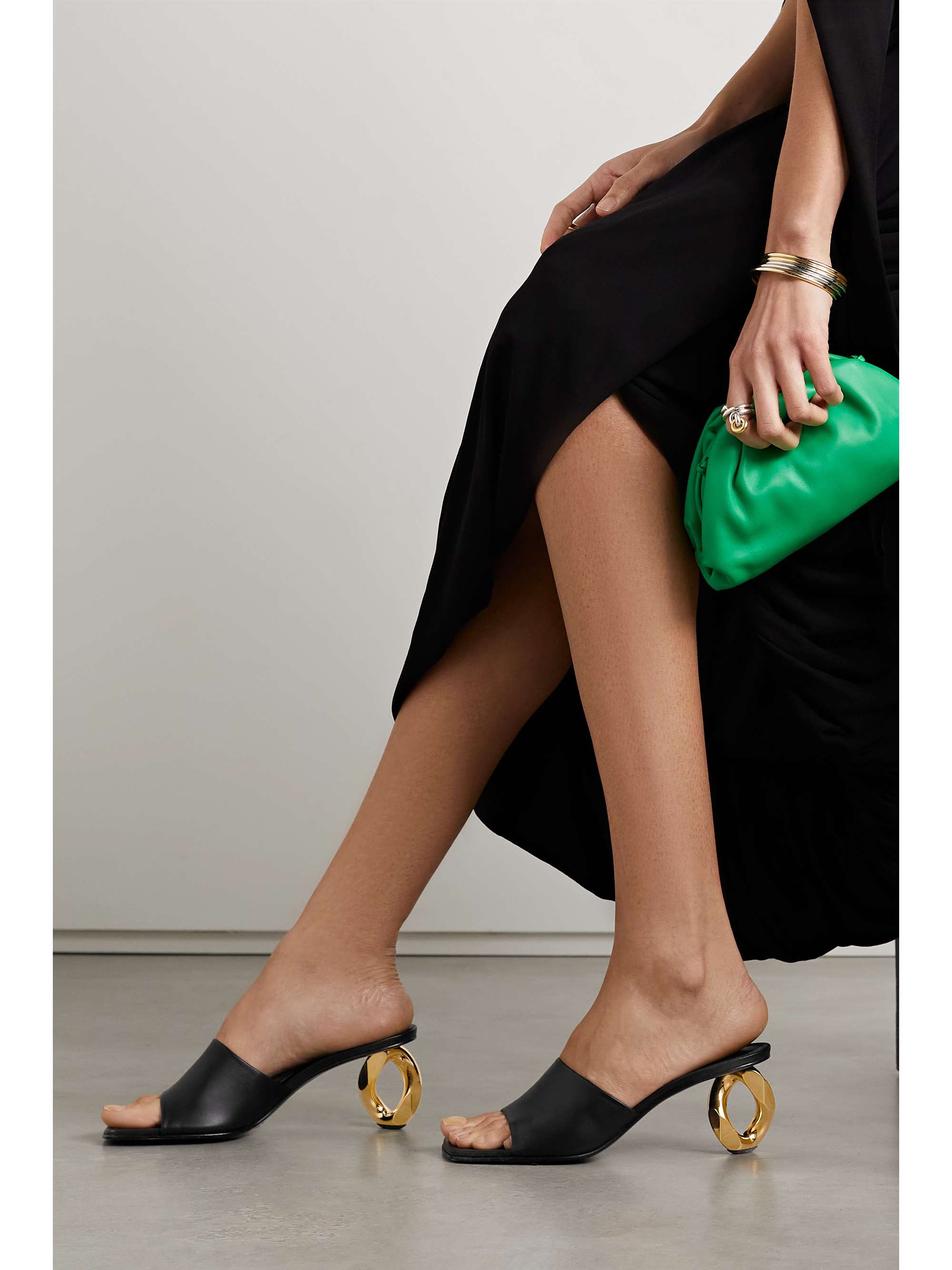 jw anderson embellished leather mules