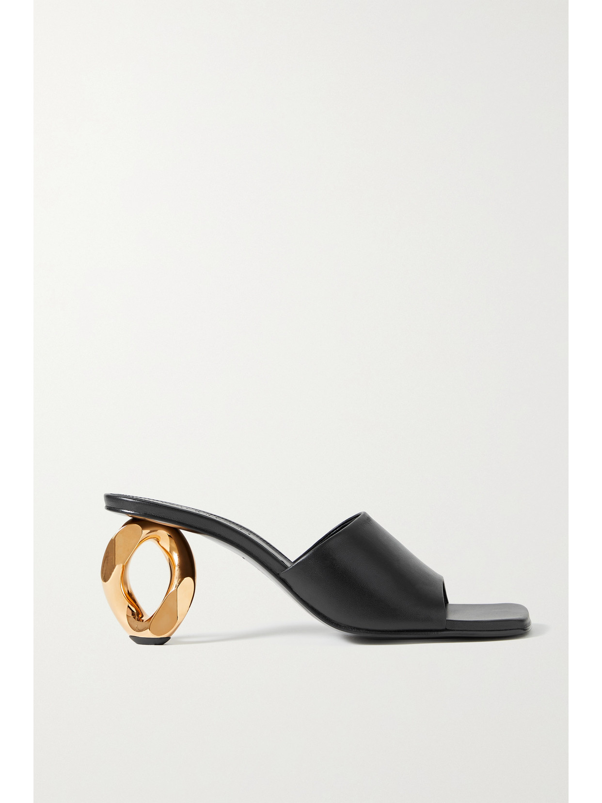 JW Anderson - Chain-embellished Leather Mules - Black