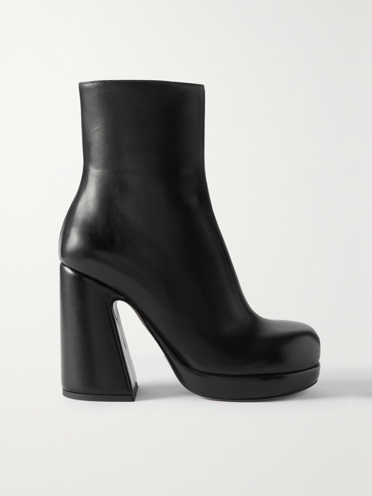 Proenza Schouler Forma Leather Platform Ankle Boots In Black