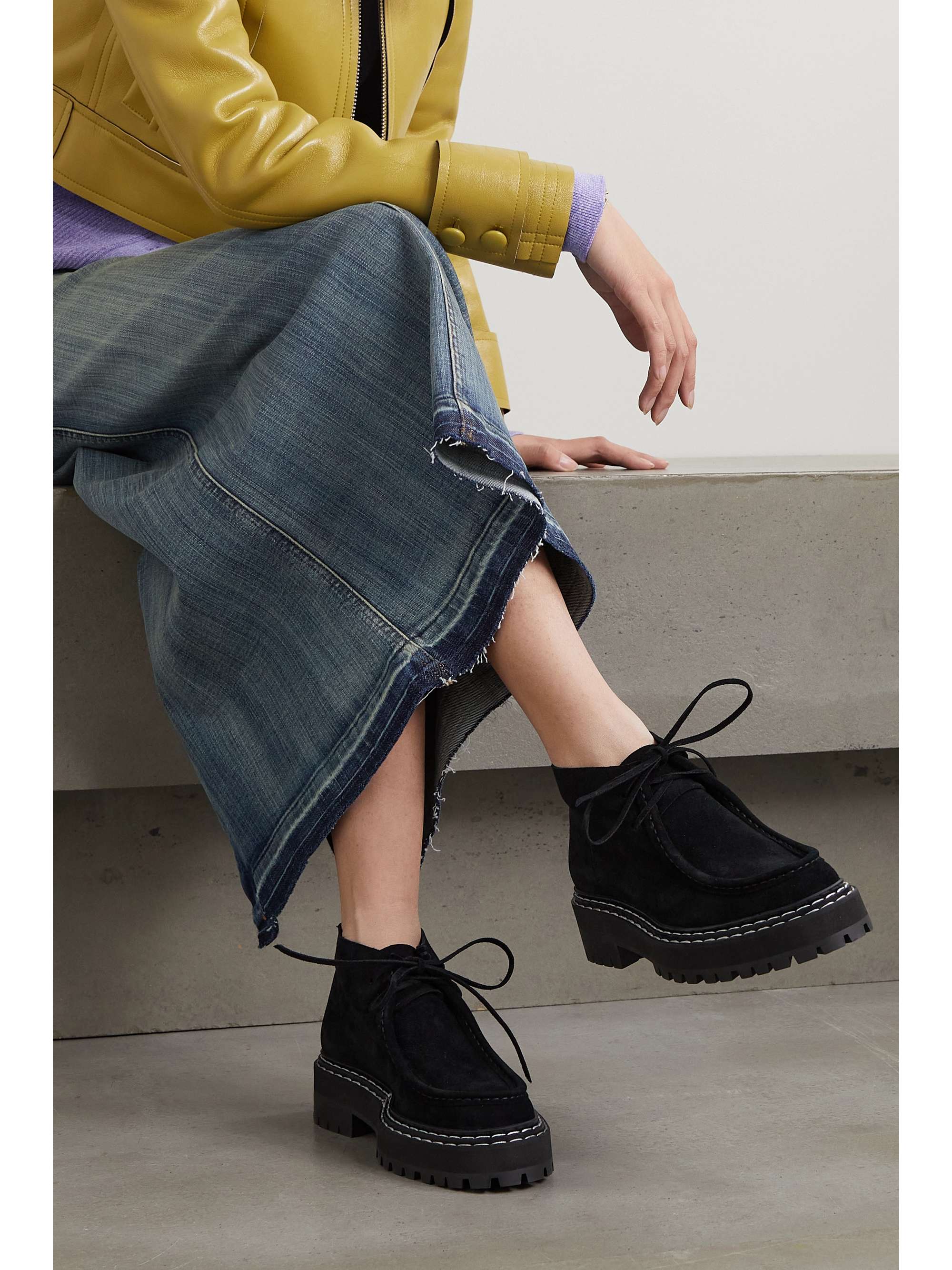 PROENZA SCHOULER Suede platform ankle boots
