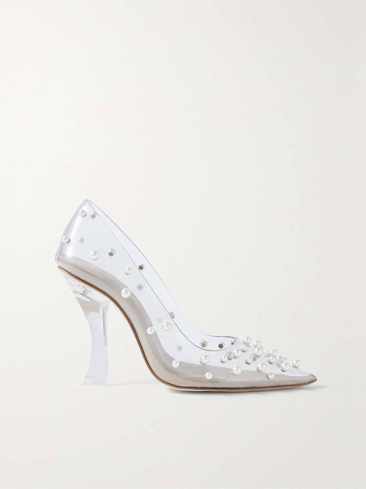 Cult Gaia - Bijan Faux Pearl-embellished Pvc Pumps - Neutrals