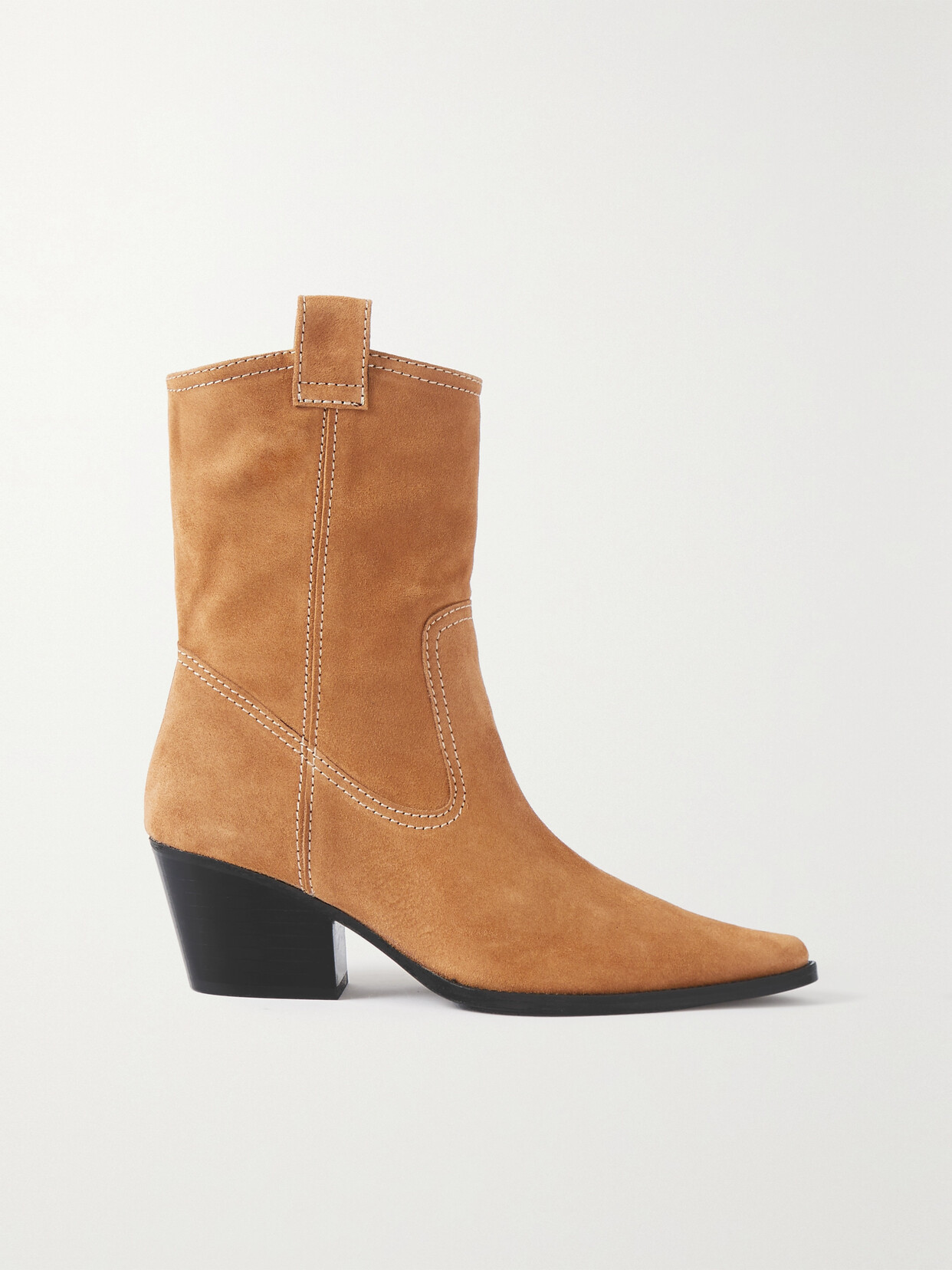 STAUD - June Suede Ankle Boots - Brown