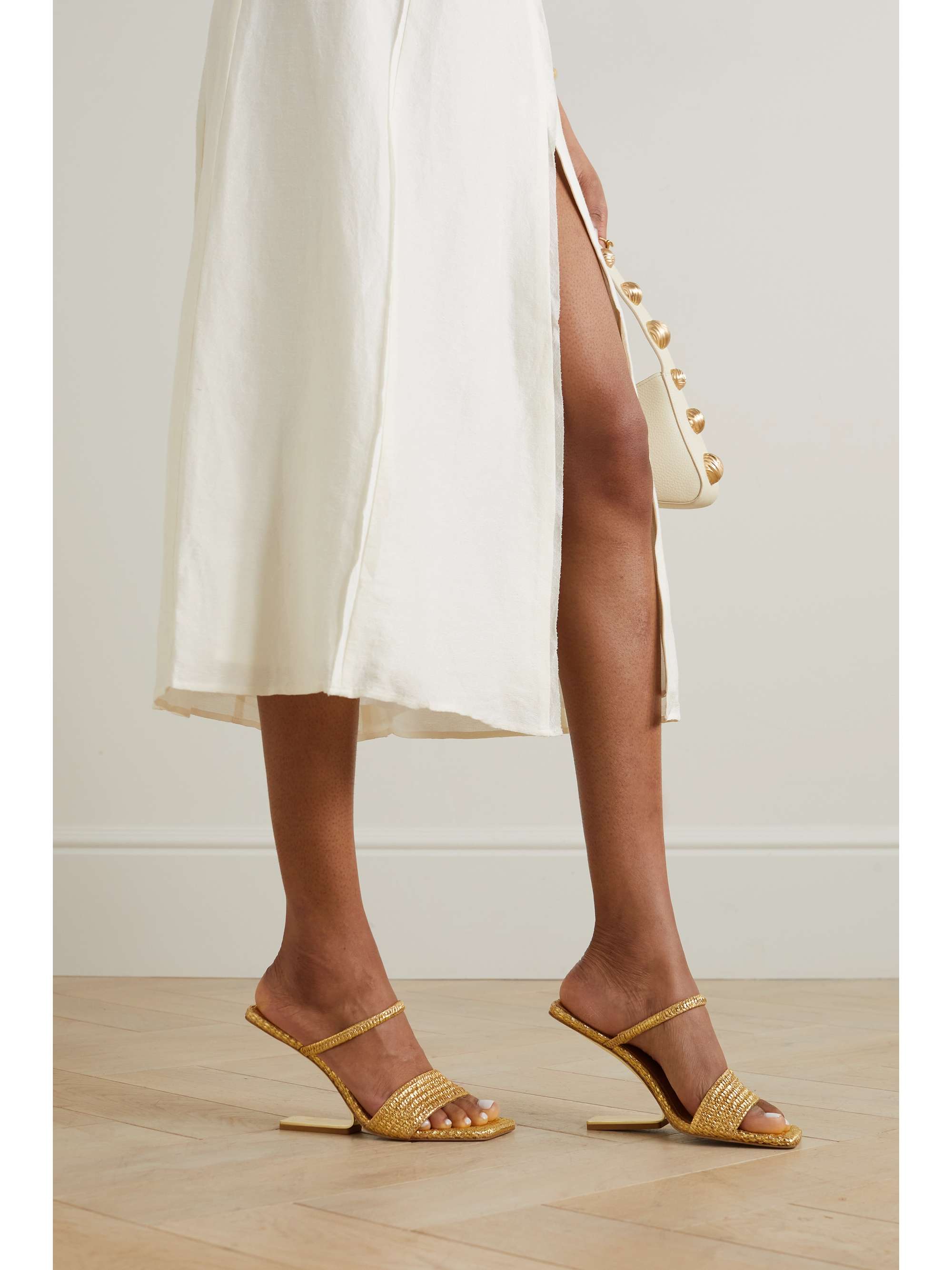 CULT GAIA Rene cutout raffia mules NETAPORTER