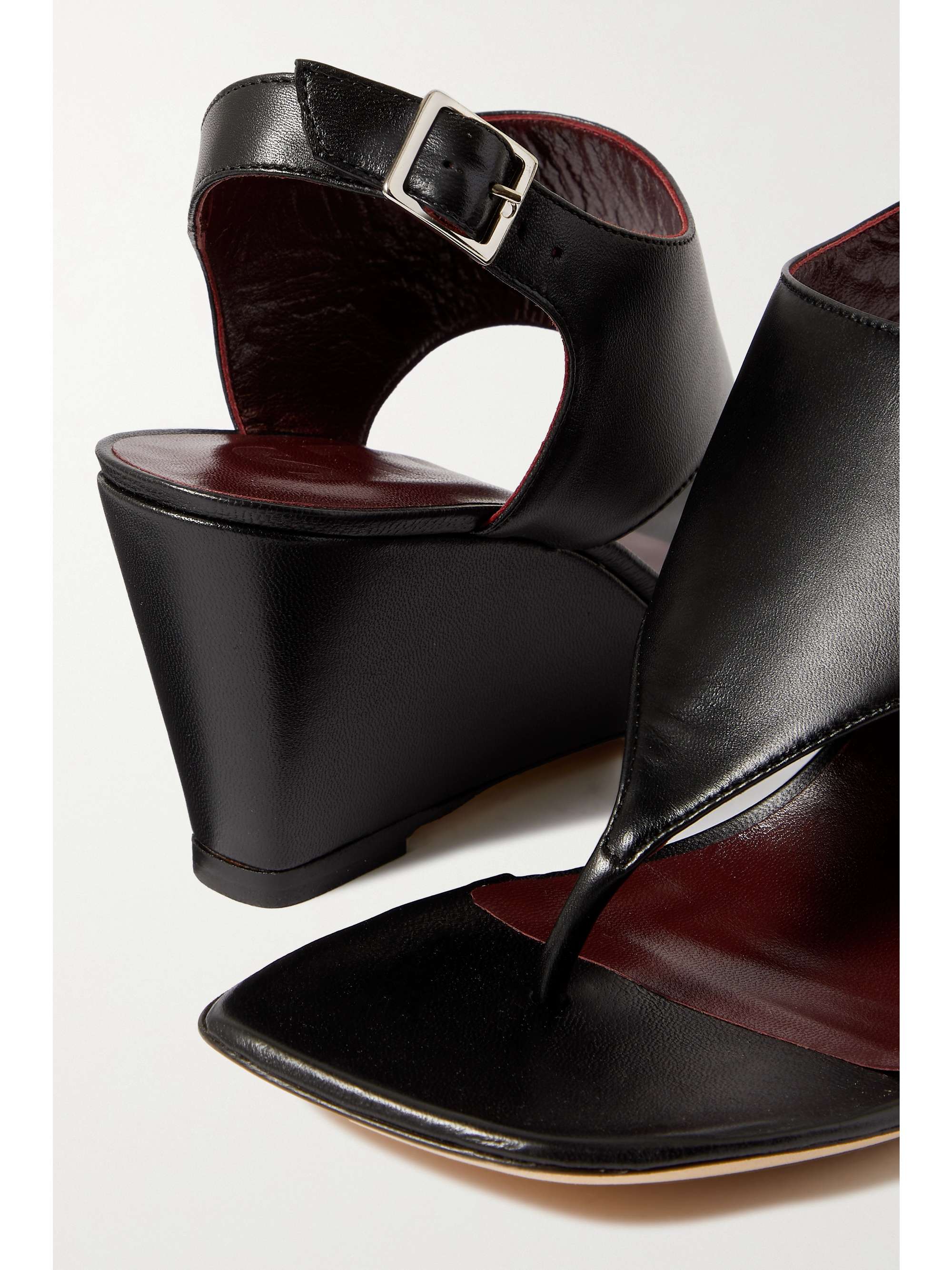 STAUD Alex leather wedge sandals