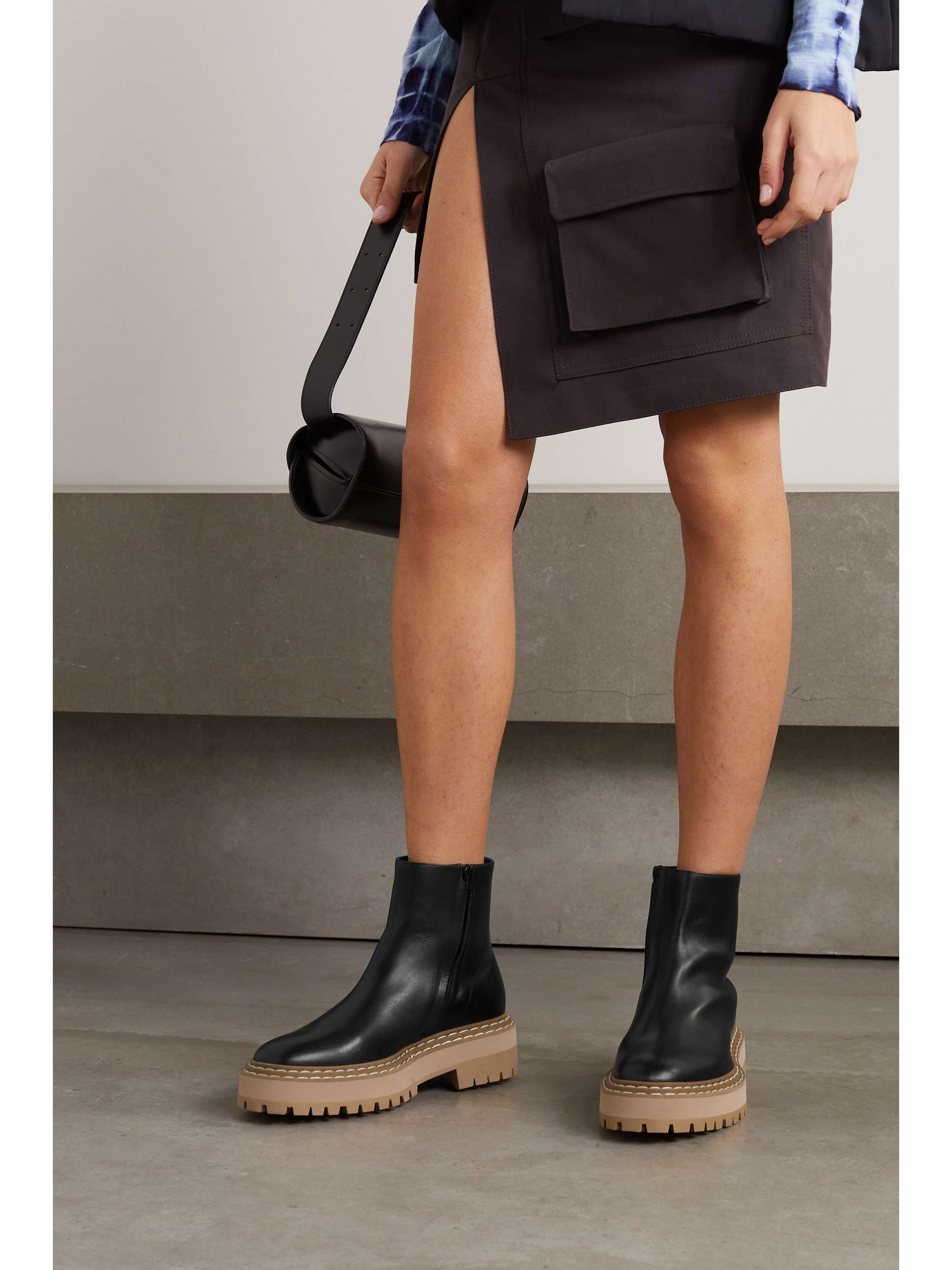 PROENZA SCHOULER 가죽 플랫폼 앵클 부츠