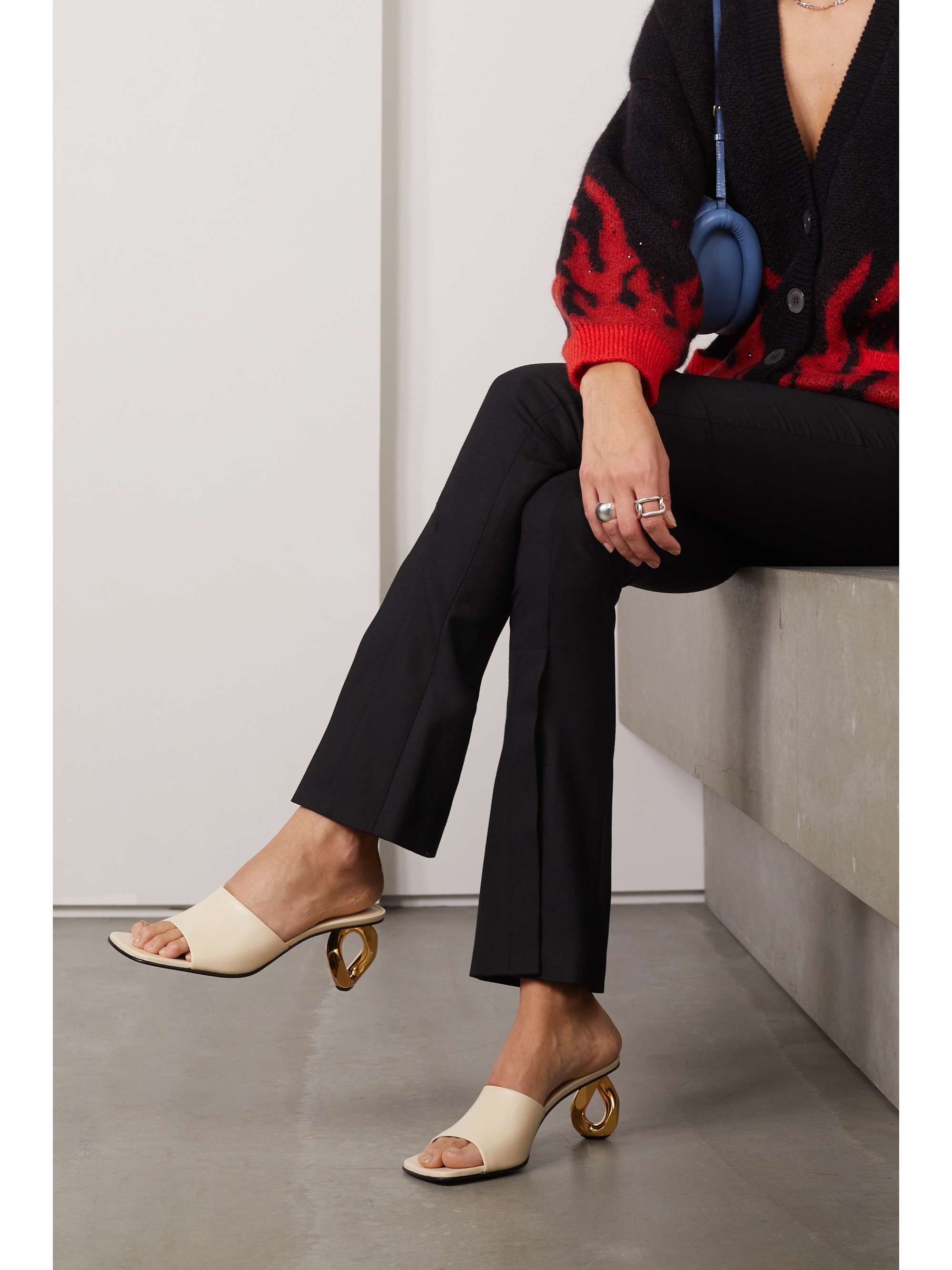 jw anderson embellished leather mules