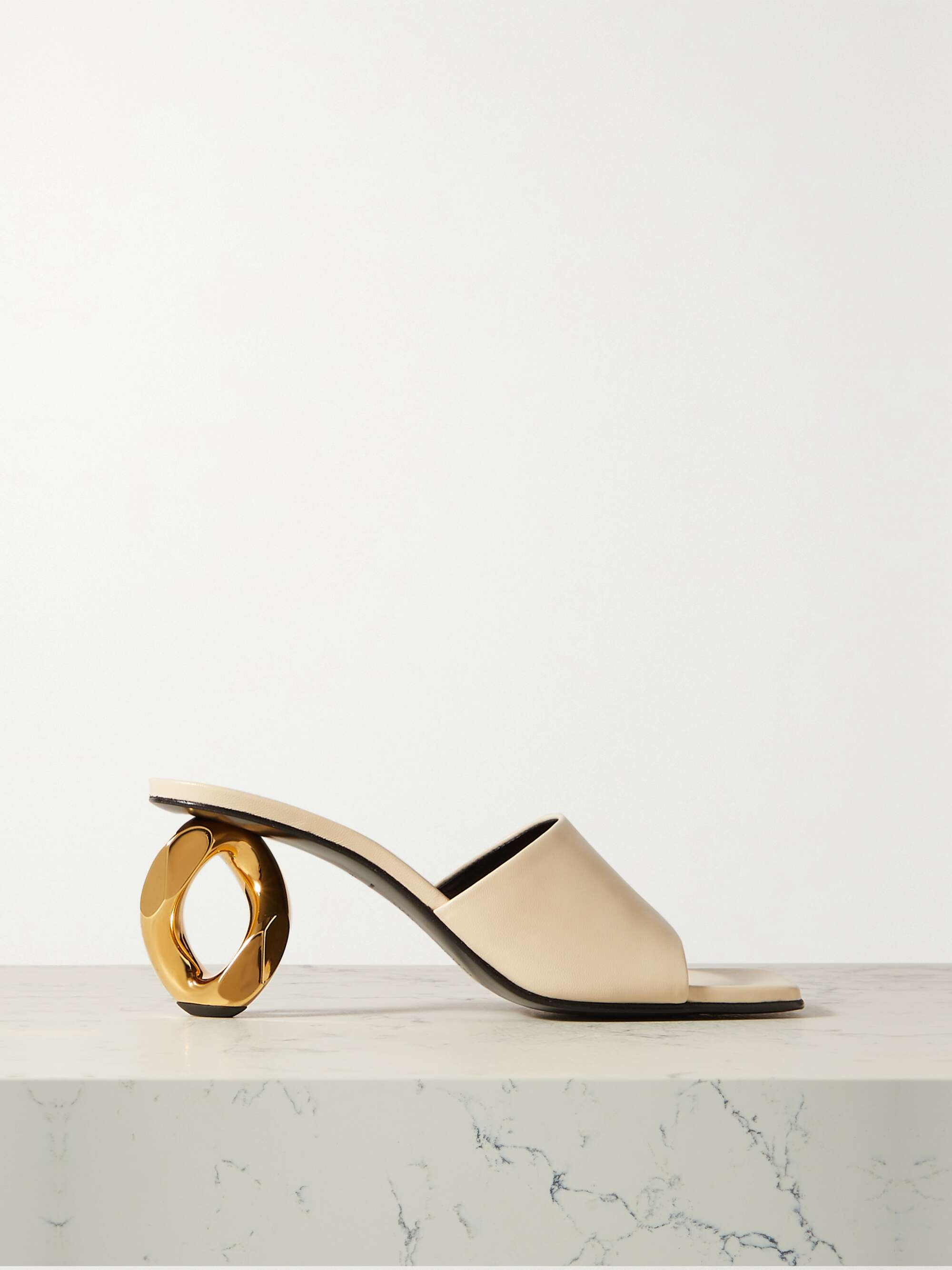 JW ANDERSON Chain-embellished leather mules | NET-A-PORTER