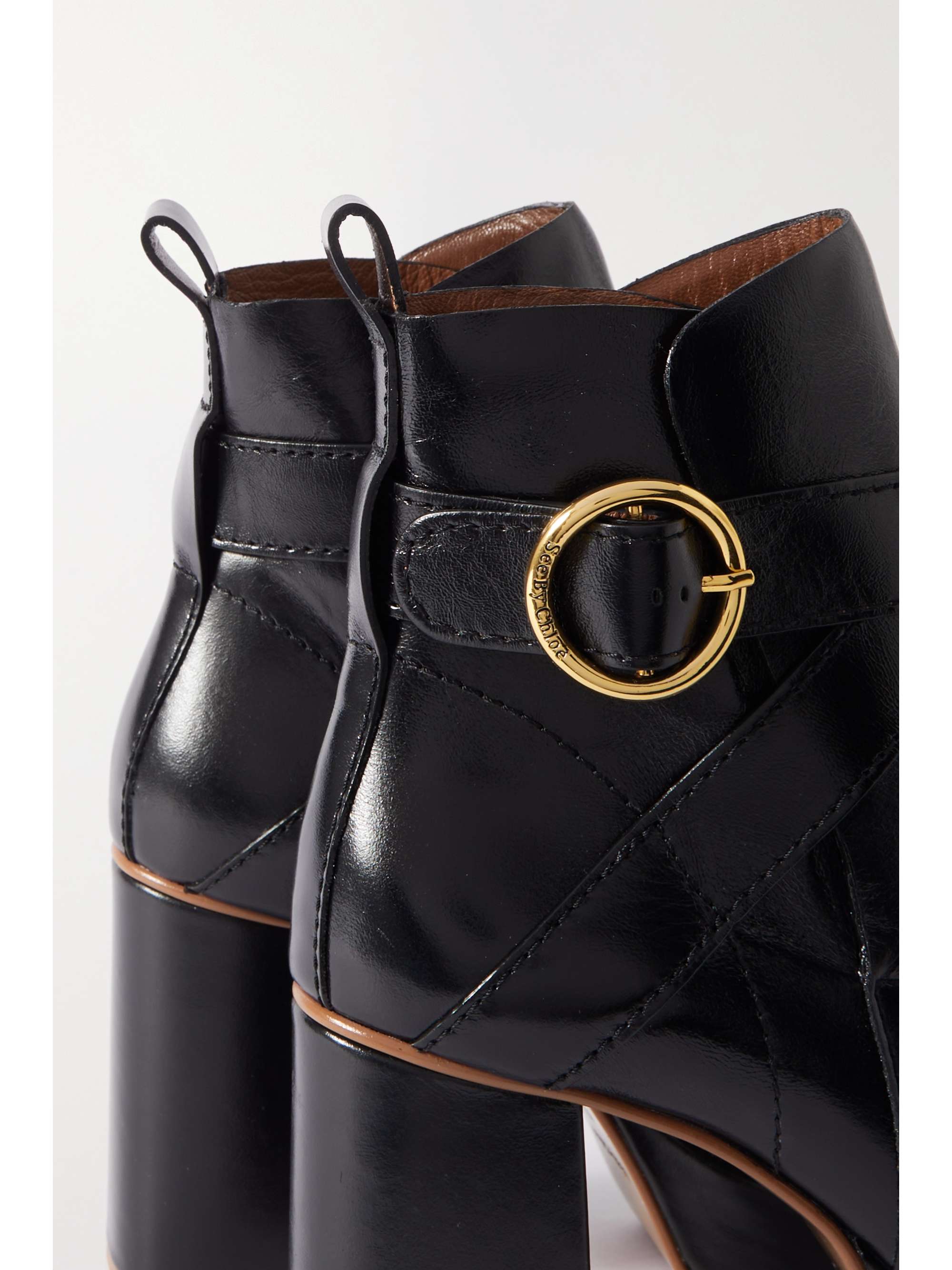 SEE BY CHLOÉ Lyna buckled leather ankle boots